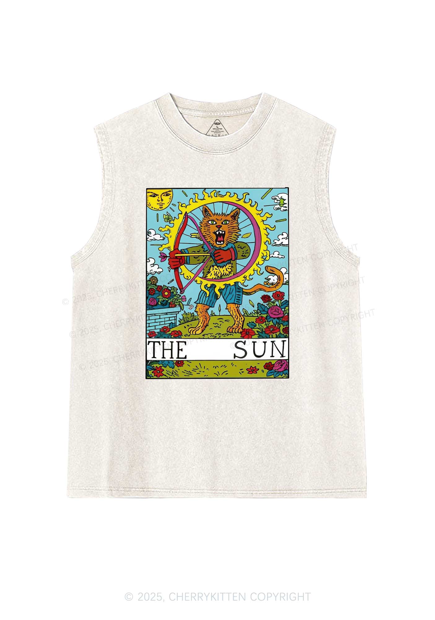 The Sun Cat Y2K Washed Tank Cherrykitten