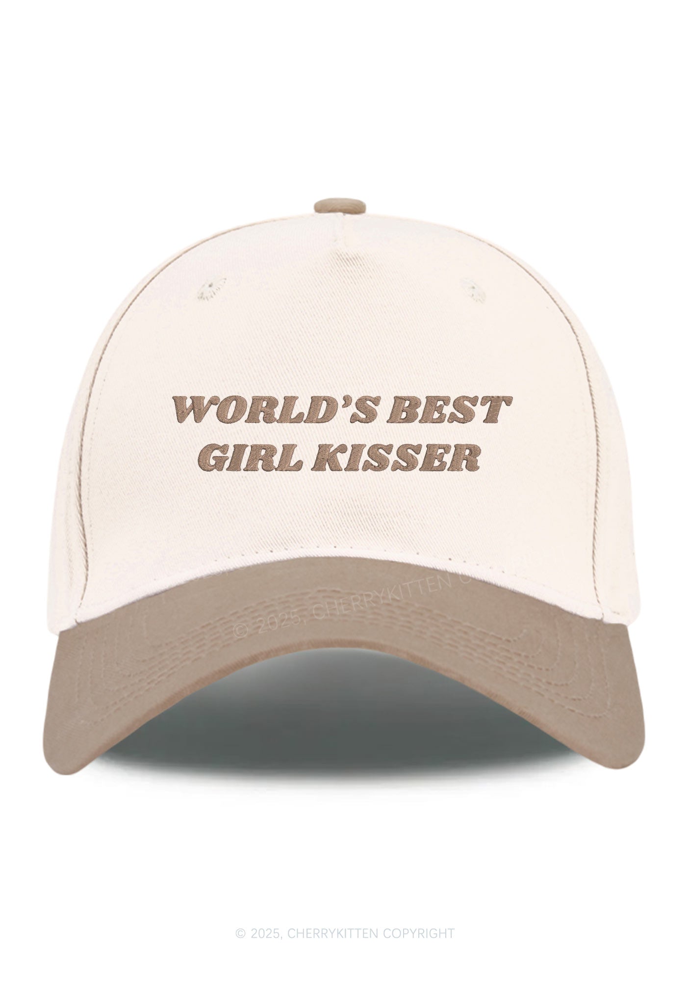 Embroidered Best Girl Kisser Pride Y2K Color Block Baseball Cap Cherrykitten