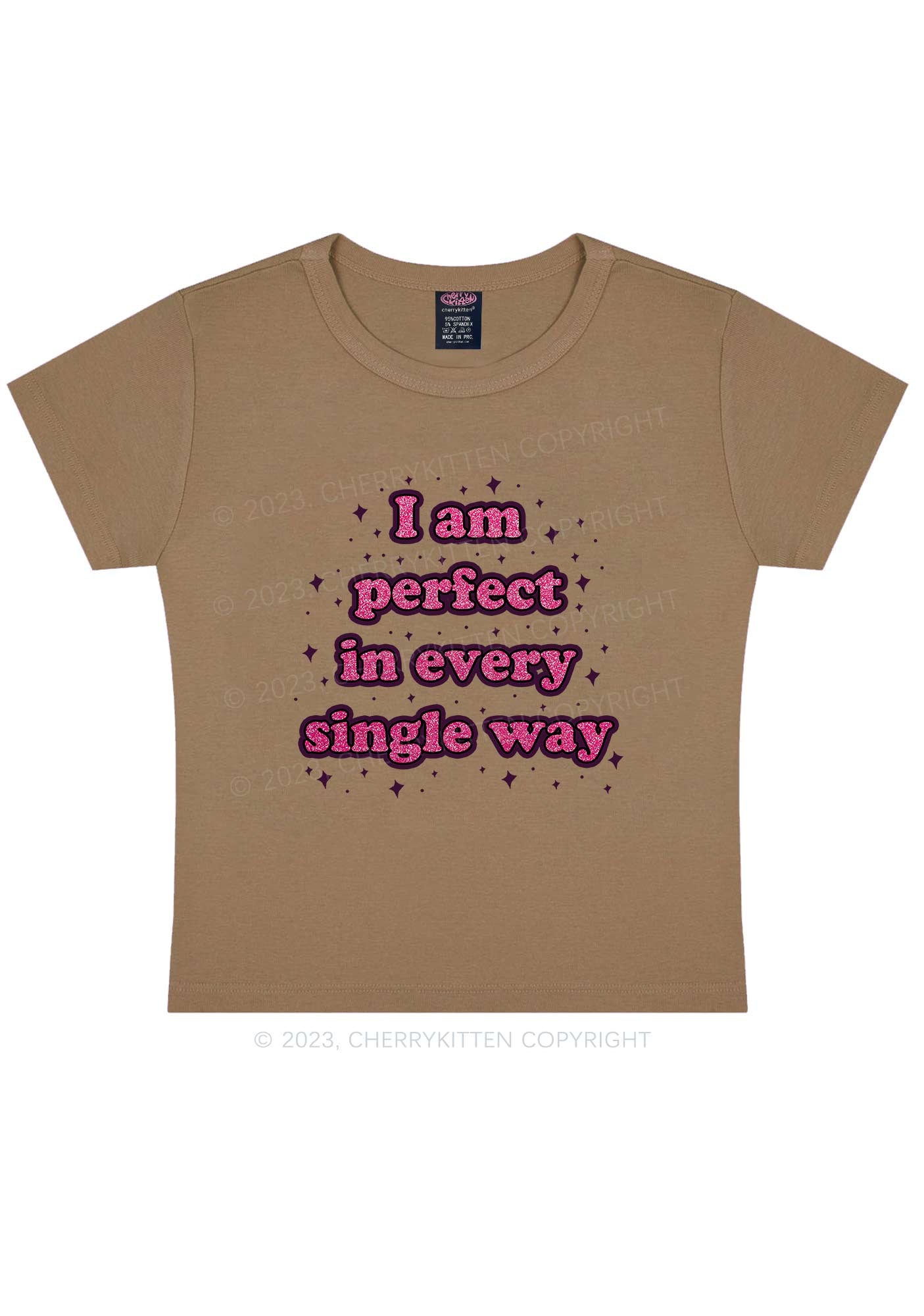 I Am Perfect Y2K Baby Tee