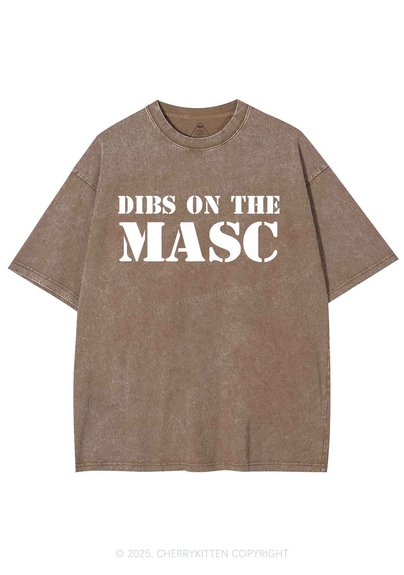 Dibs On The Masc Pride Y2K Shirts Washed Tee Cherrykitten
