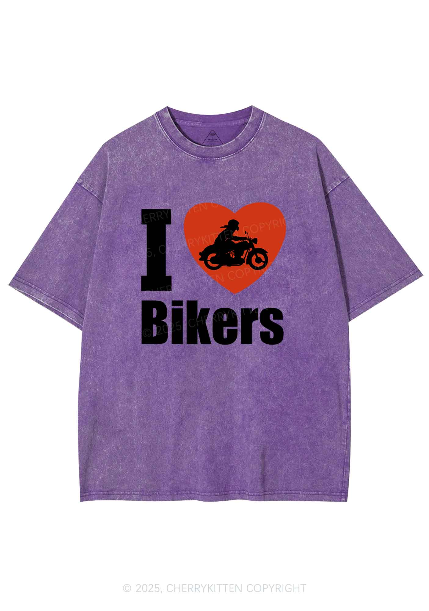 I Love Bikers Y2K Shirts Washed Tee Cherrykitten