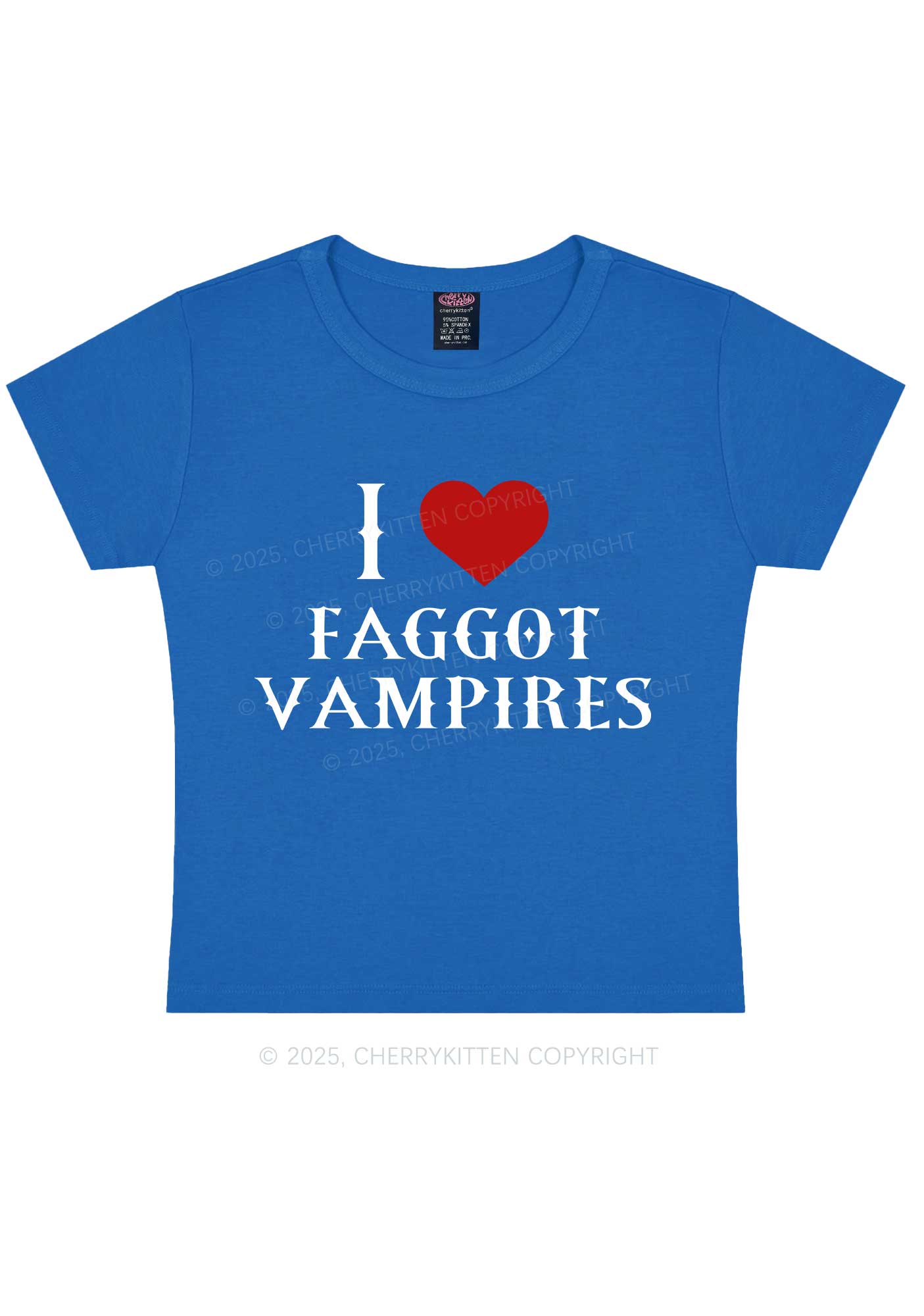 I Love Faggot Vampires Pride Y2K Baby Tee Cherrykitten