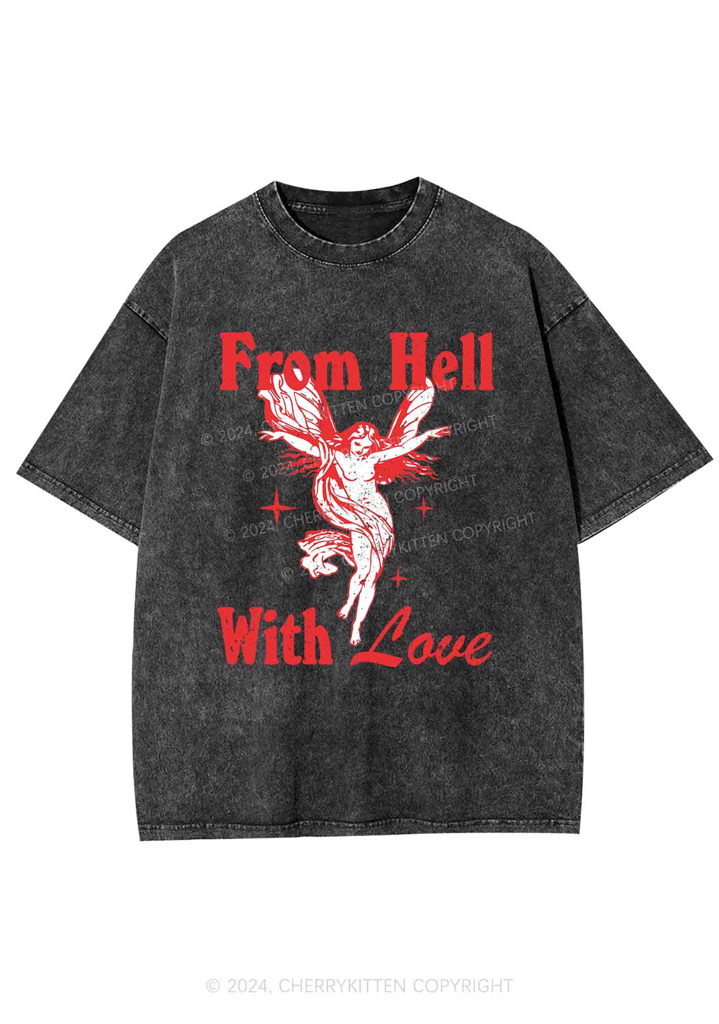 From Hall With Love Y2K Washed Tee Cherrykitten