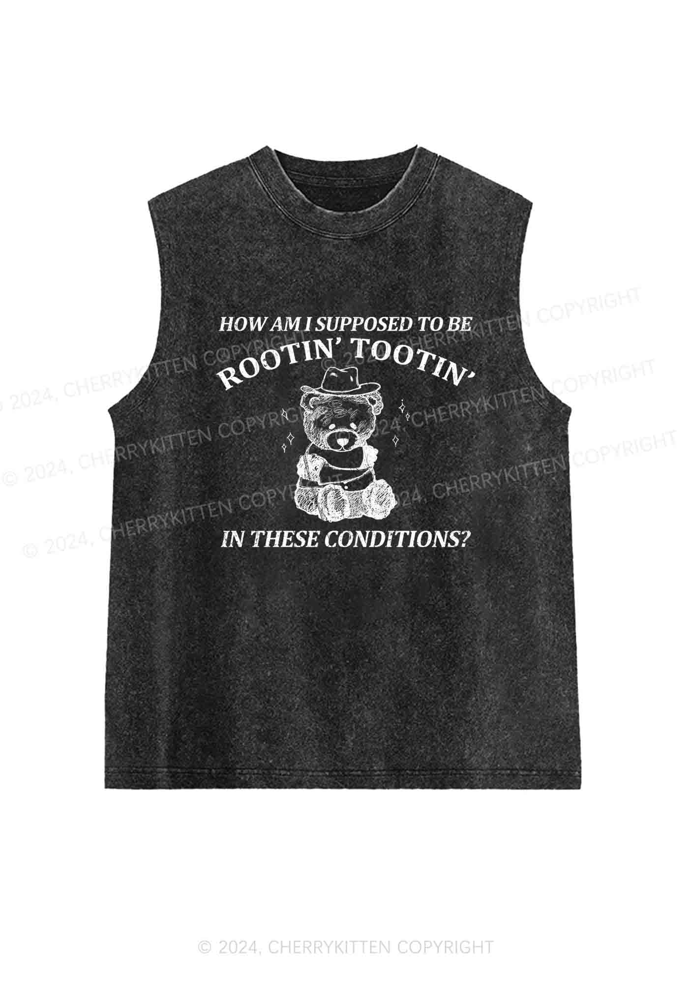 I Supposed To Be Rootin' Tootin' Y2K Washed Tank Cherrykitten