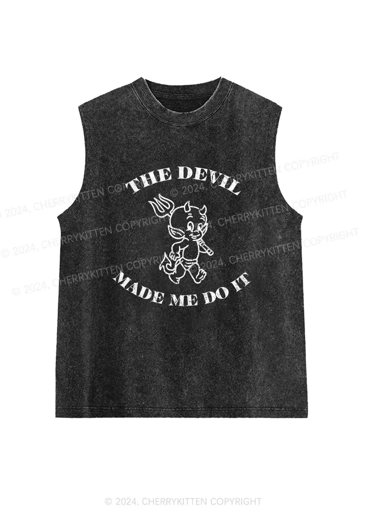 The Devil Made Me Do It Y2K Washed Tank Cherrykitten