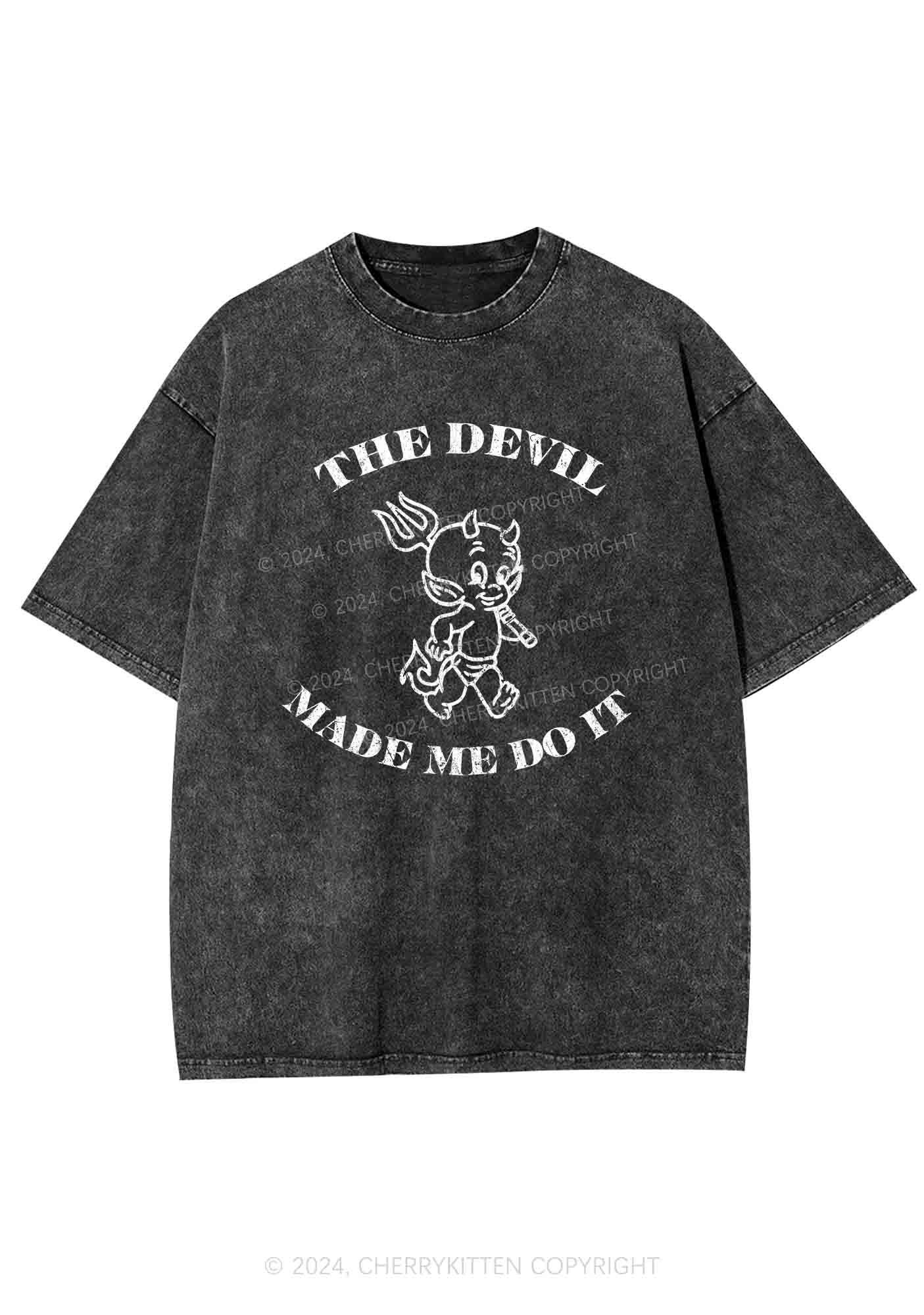 The Devil Made Me Do It Y2K Washed Tee Cherrykitten