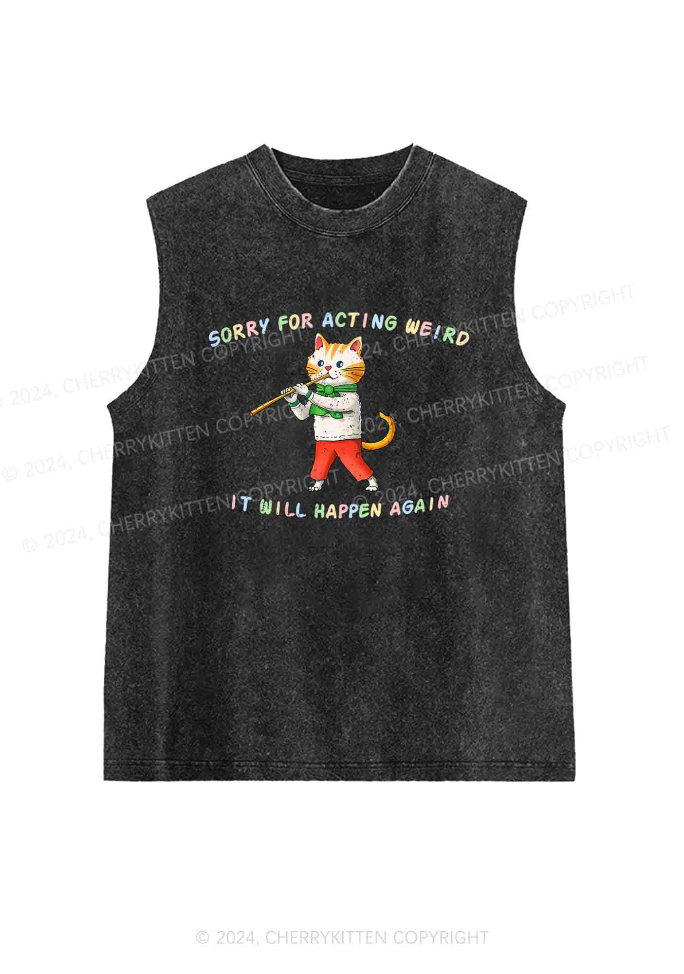 Sorry For Acting Weird Y2K Washed Tank Cherrykitten