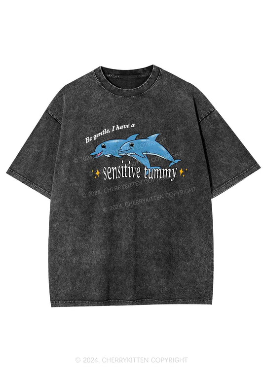 Sensitive Tummy Y2K Washed Tee Cherrykitten