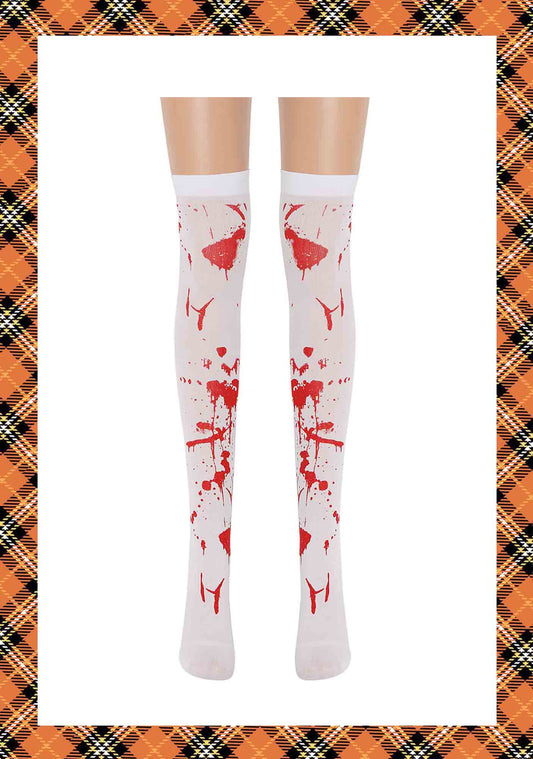 Halloween Horror Bloodstain Y2K Print Stockings