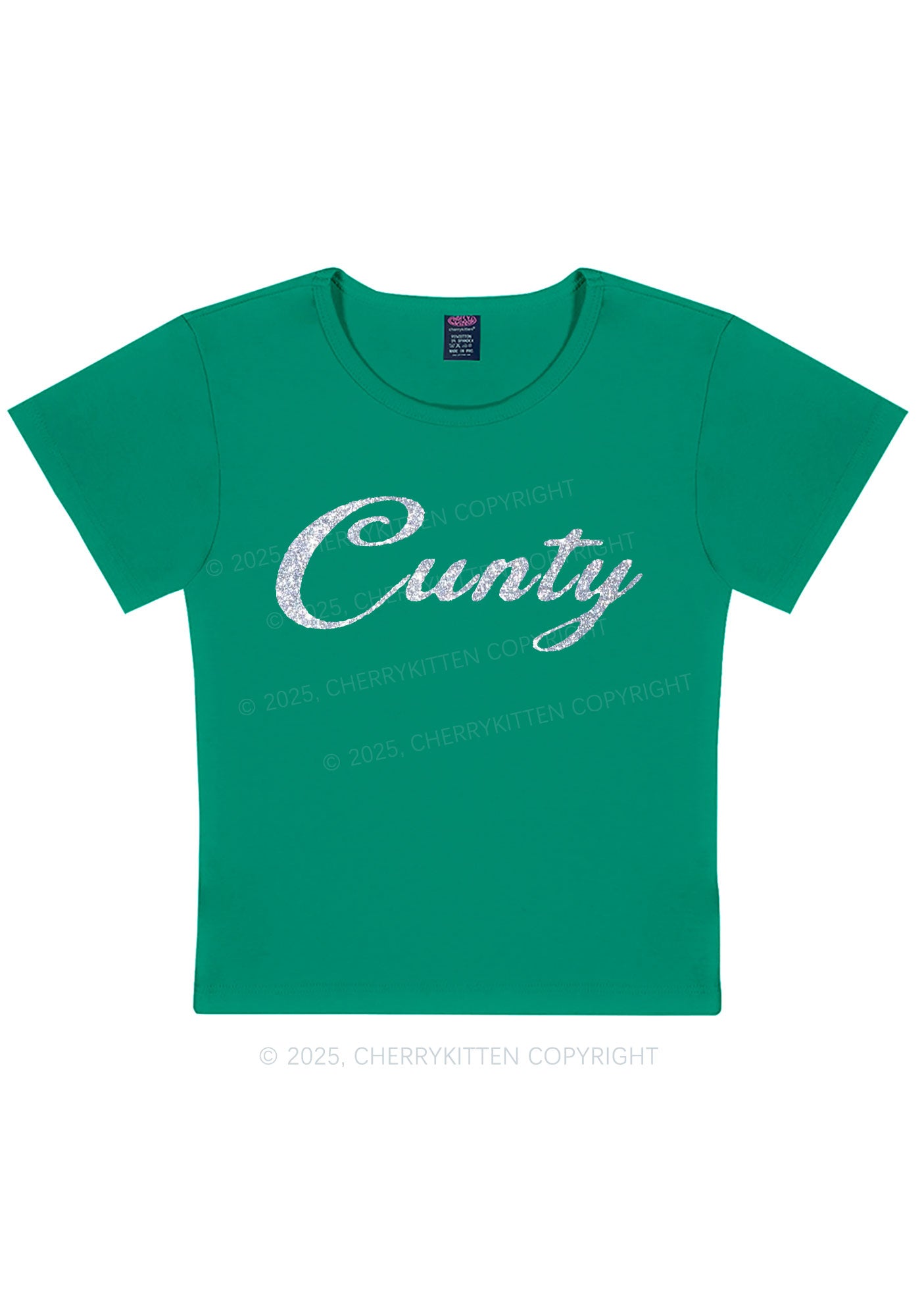 Glitter Cunty Y2K Baby Tee Cherrykitten