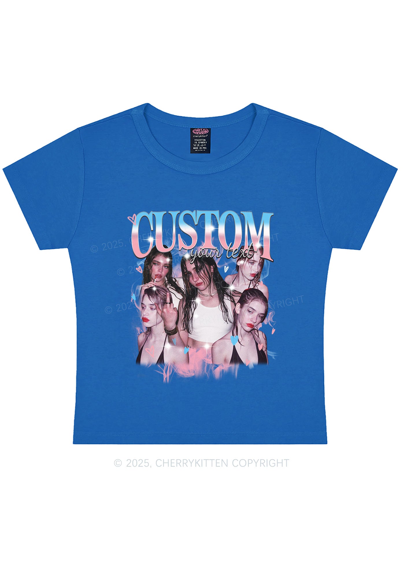 Custom Photo Trans Pride Y2K Baby Tee Cherrykitten
