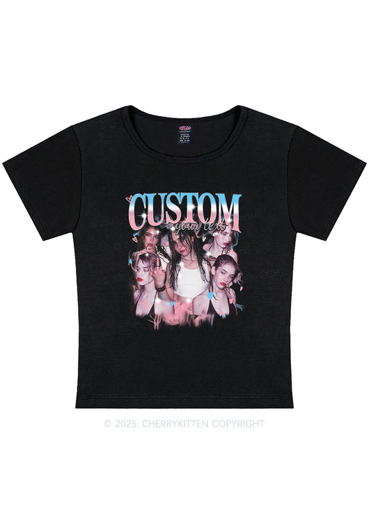 Custom Photo Trans Pride Y2K Baby Tee Cherrykitten