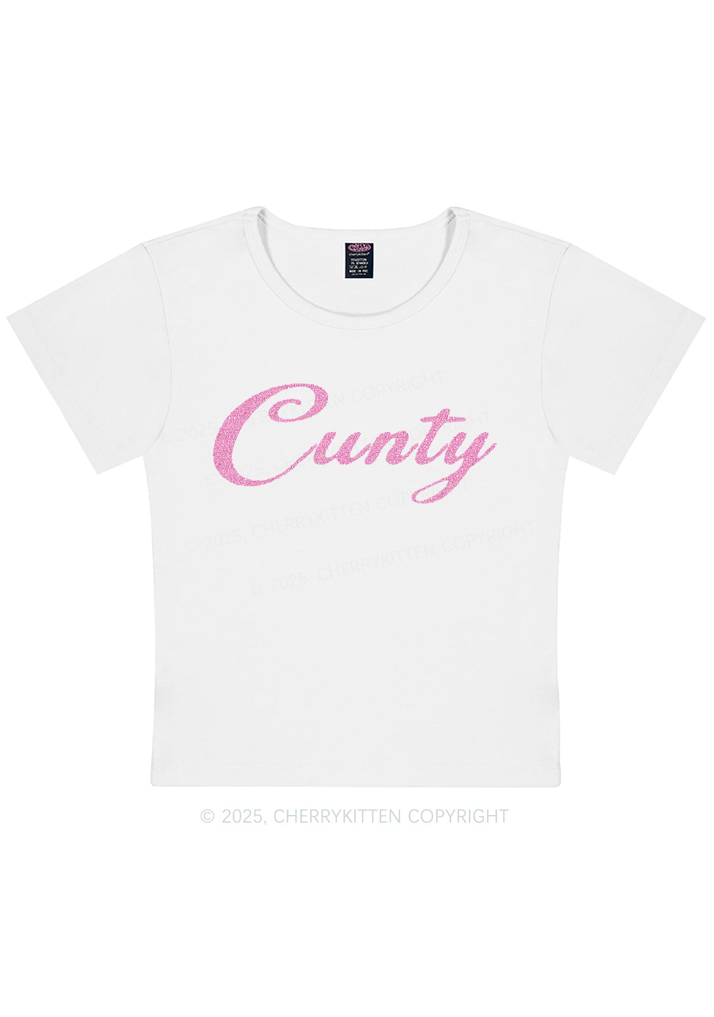 Glitter Cunty Y2K Baby Tee Cherrykitten