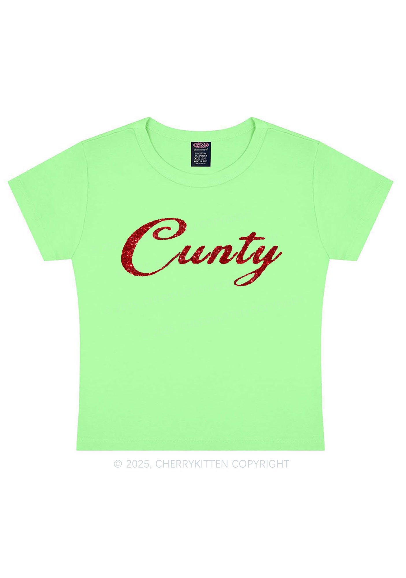 Glitter Cunty Y2K Baby Tee Cherrykitten