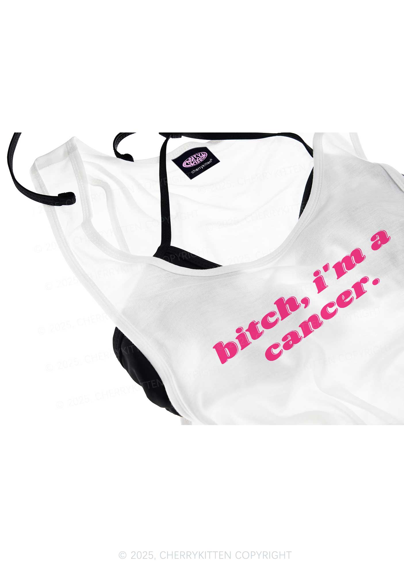 Bxtch Im A Custom Zodiac Y2K Sheer Boyfriend Tank Cherrykitten
