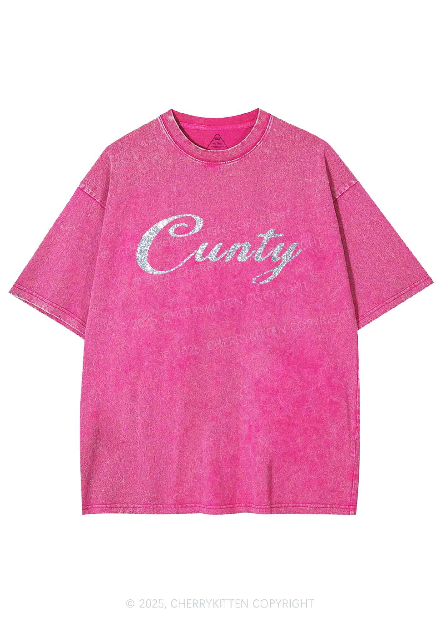 Glitter Cunty Y2K Shirts Washed Tee Cherrykitten