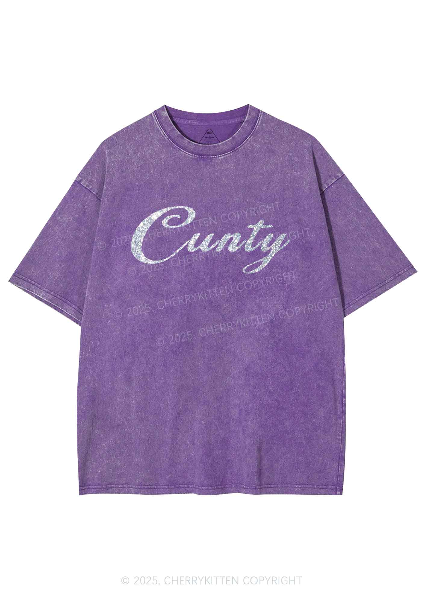 Glitter Cunty Y2K Shirts Washed Tee Cherrykitten