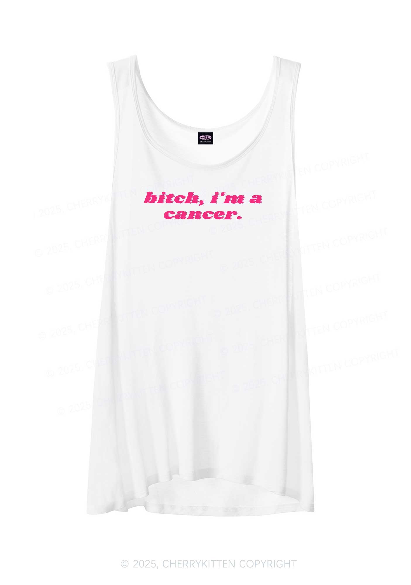 Bxtch Im A Custom Zodiac Y2K Sheer Boyfriend Tank Cherrykitten