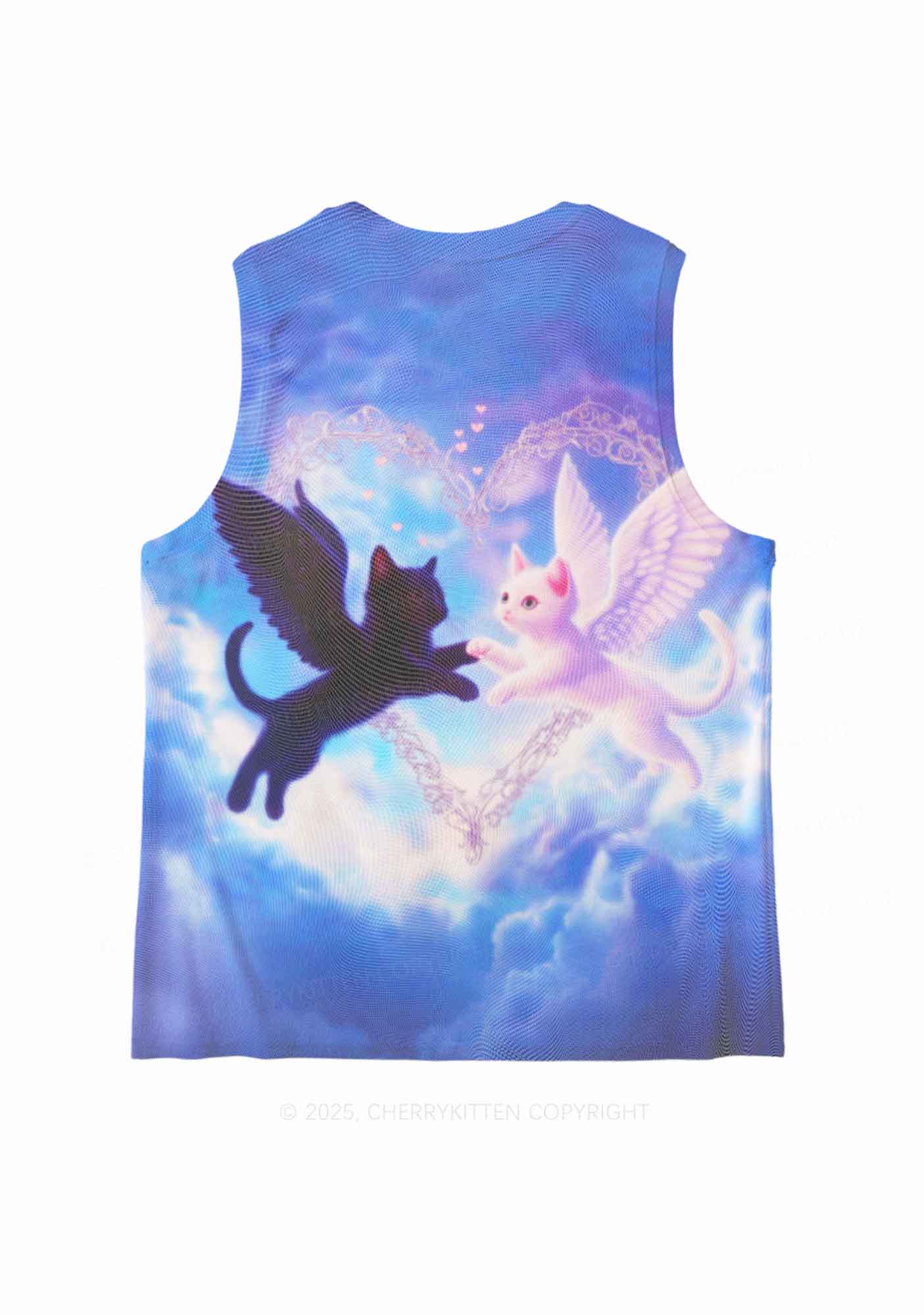 Cat Angel Y2K Mesh Muscle Tank Cherrykitten
