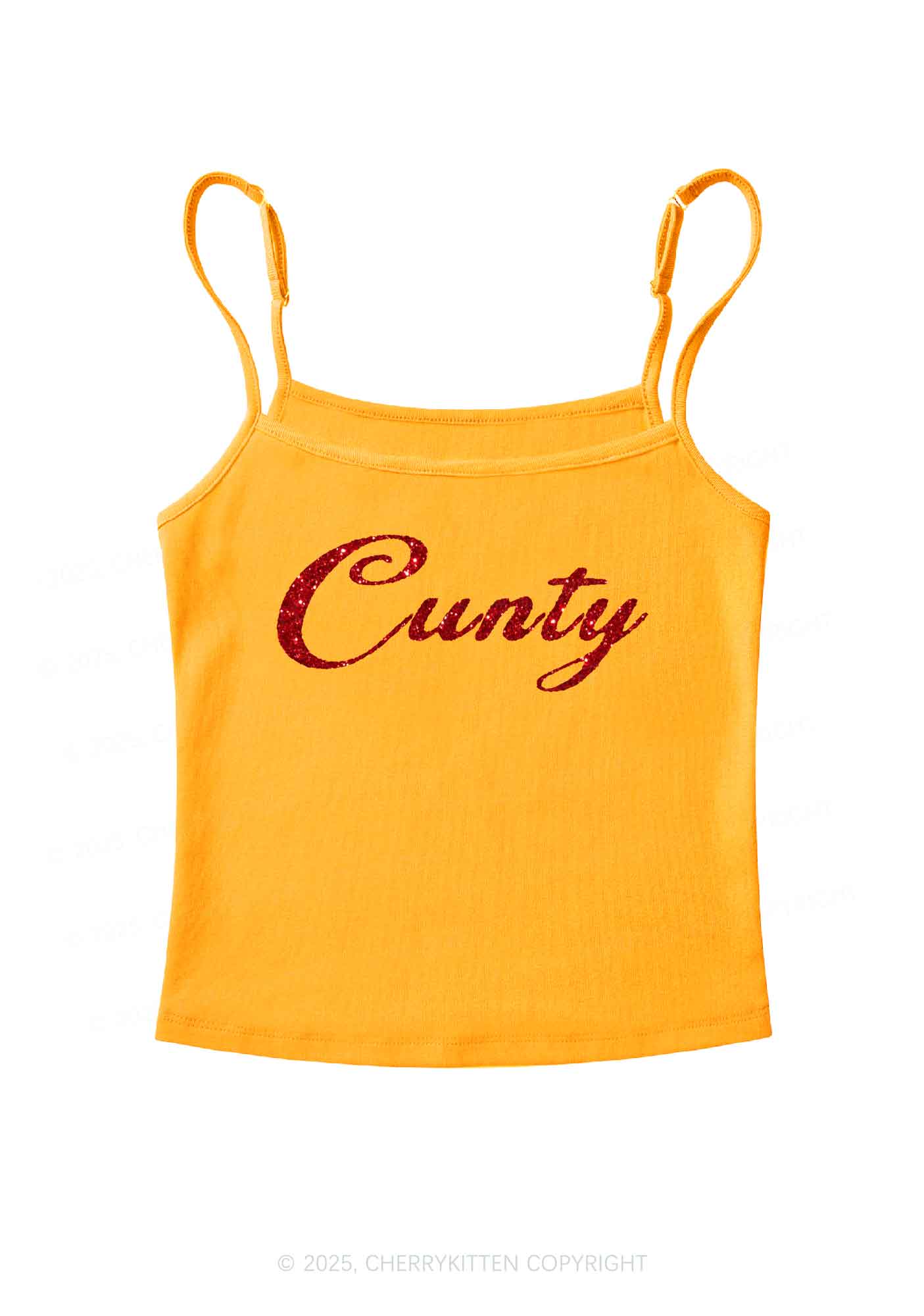 Glitter Cunty Y2K Spaghetti Strap Cami Cherrykitten