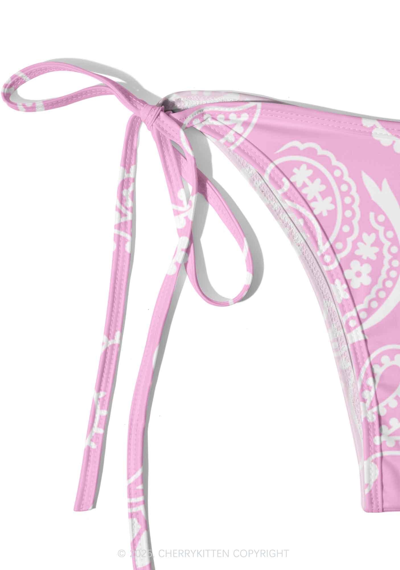 Pink Paisley Y2K Print Bikini Set Cherrykitten