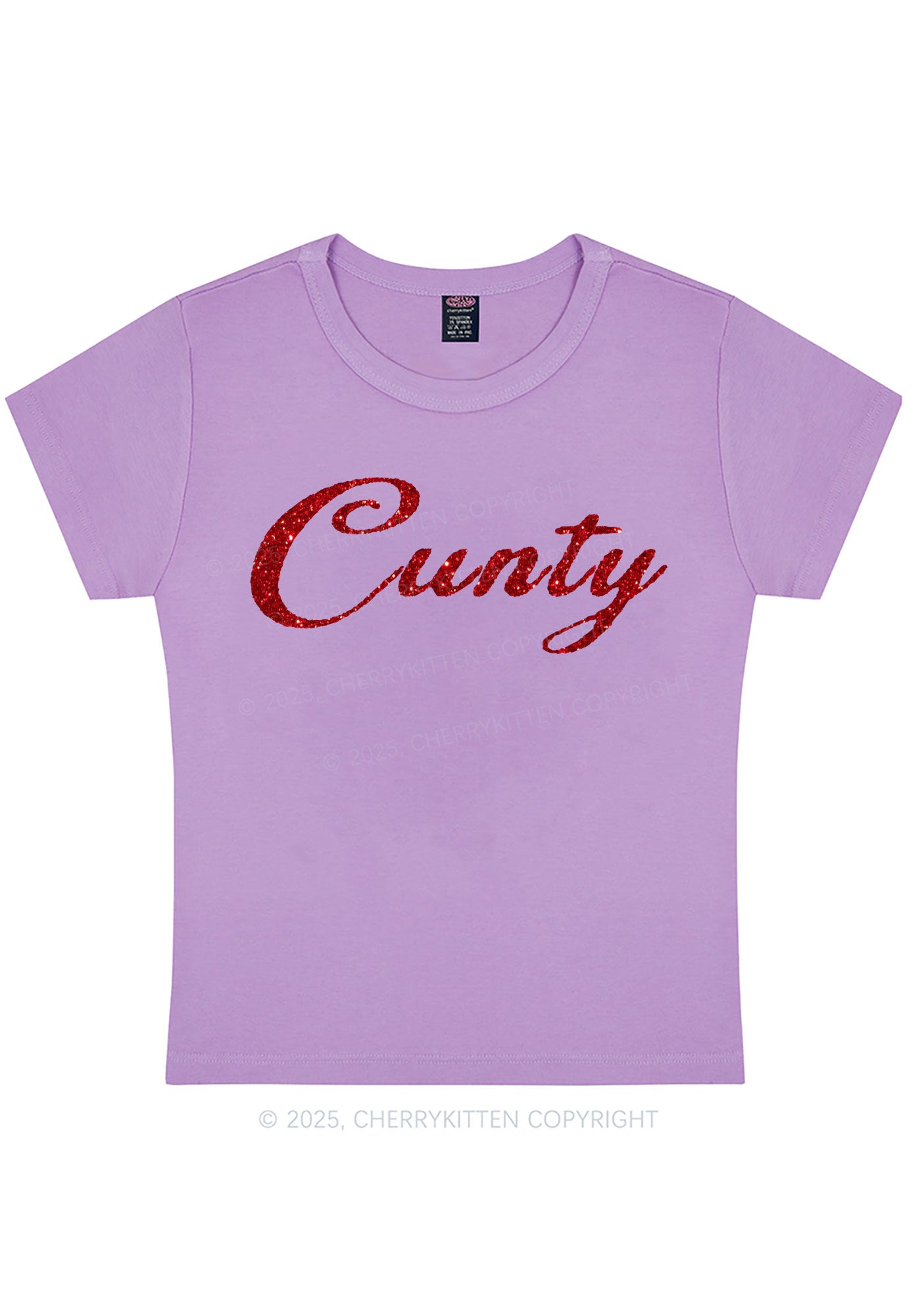 Glitter Cunty Y2K Baby Tee Cherrykitten