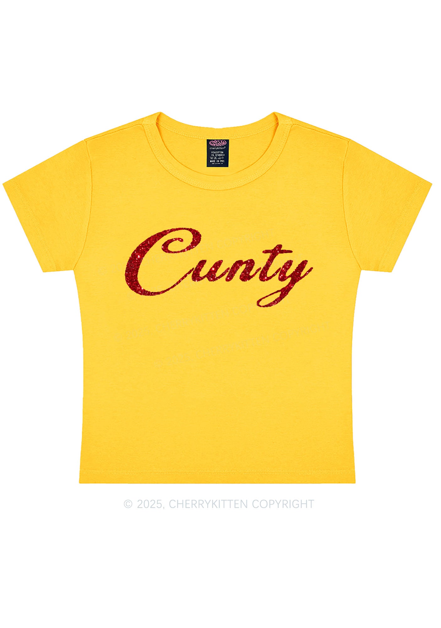 Glitter Cunty Y2K Baby Tee Cherrykitten