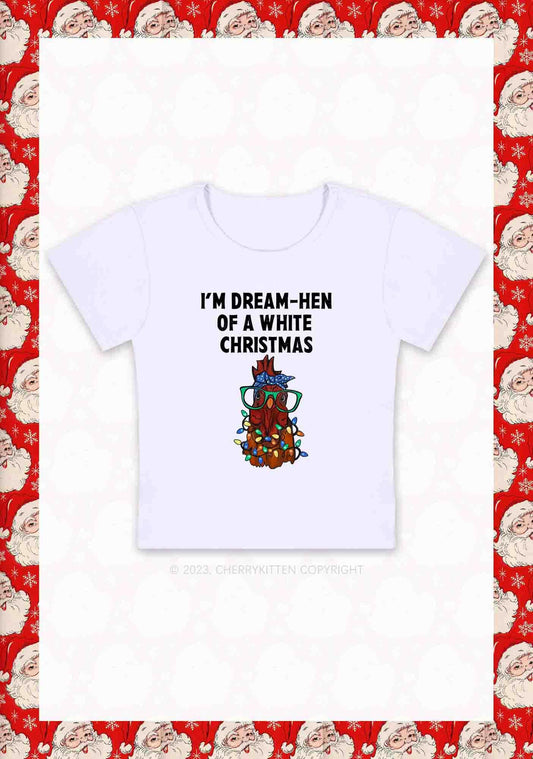 I'm Dream Hen Of A White Christmas Y2K Baby Tee Cherrykitten