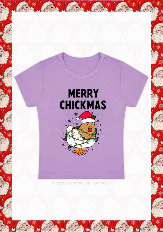Merry Chickmas Snowflakes Christmas Y2K Baby Tee Cherrykitten