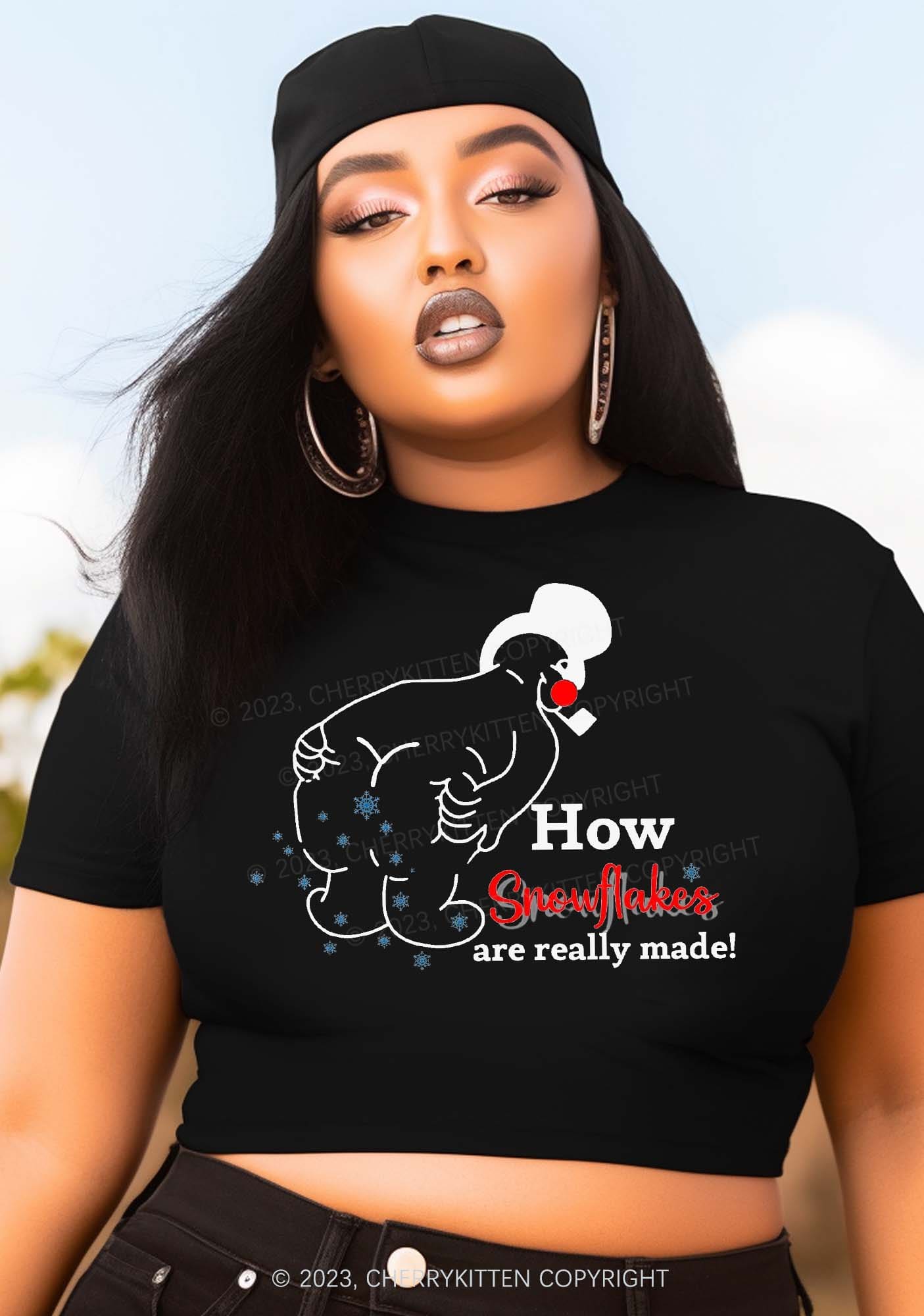 How Snowflakes Are Really Made Christmas Y2K Baby Tee Cherrykitten