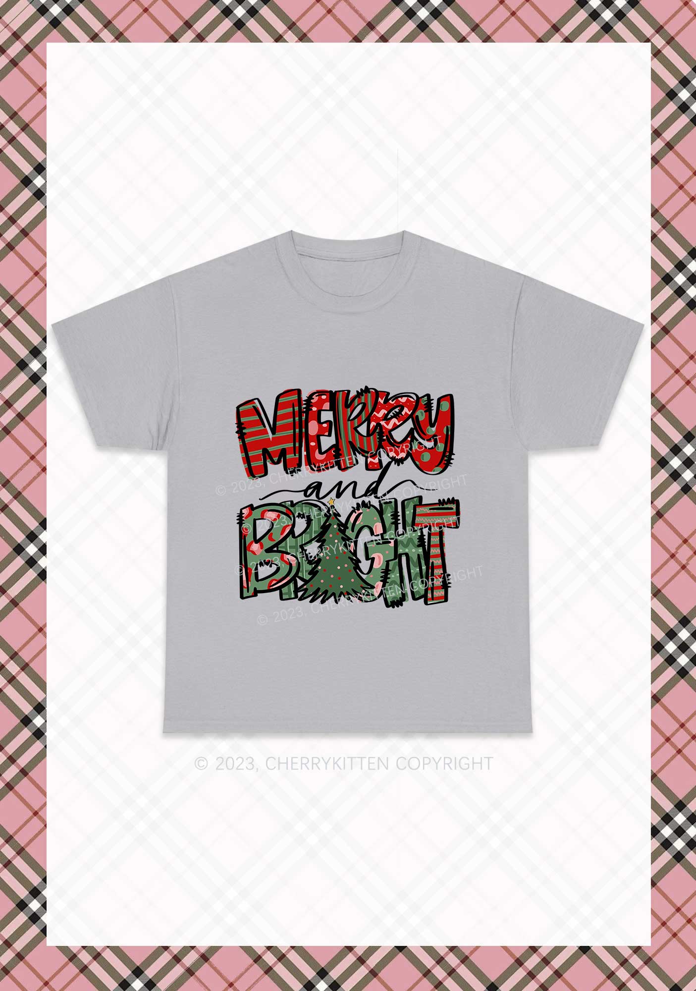Merry And Bright Christmas Chunky Shirt Cherrykitten