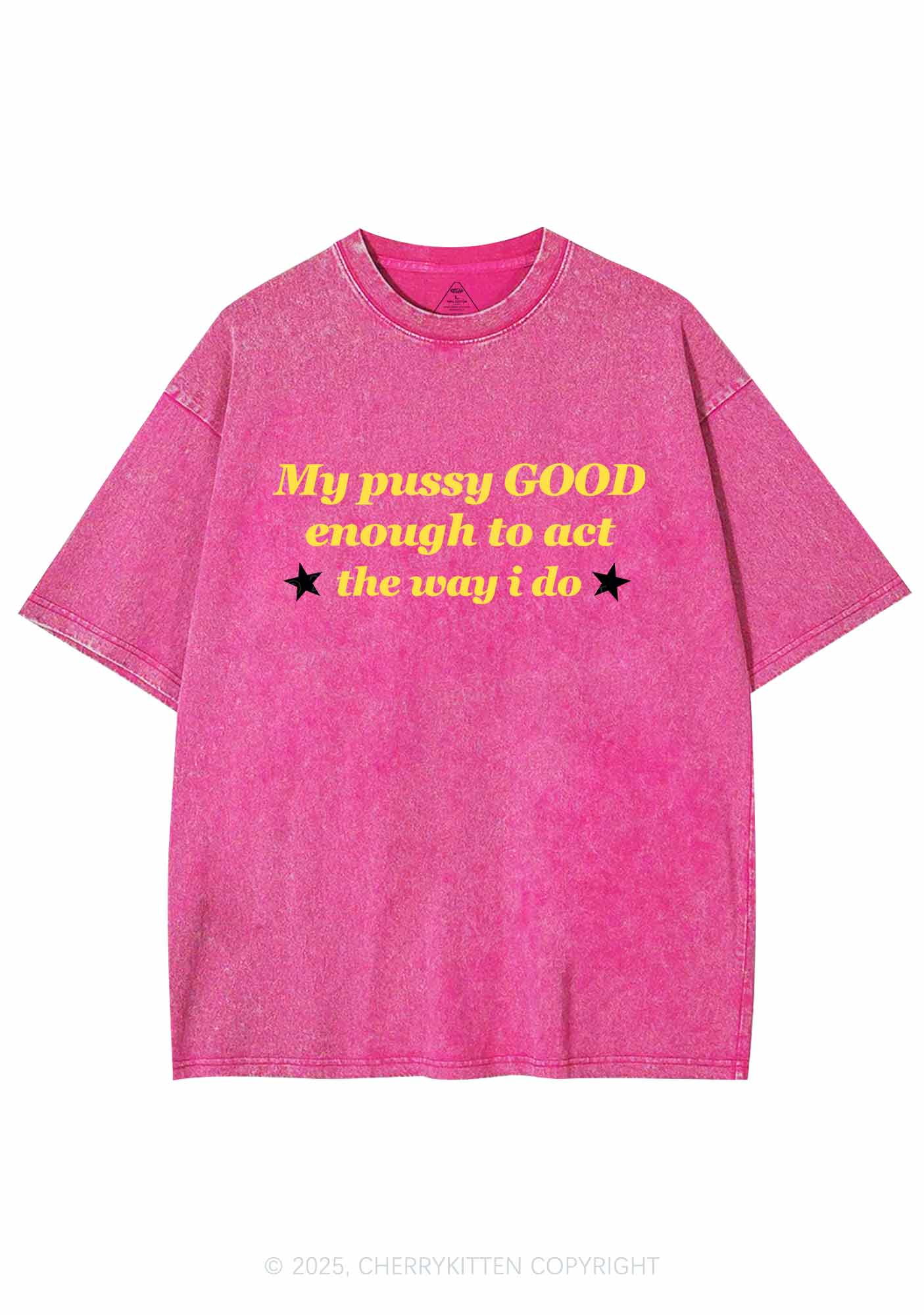 Good Enough To Act Y2K Shirts Washed Tee Cherrykitten