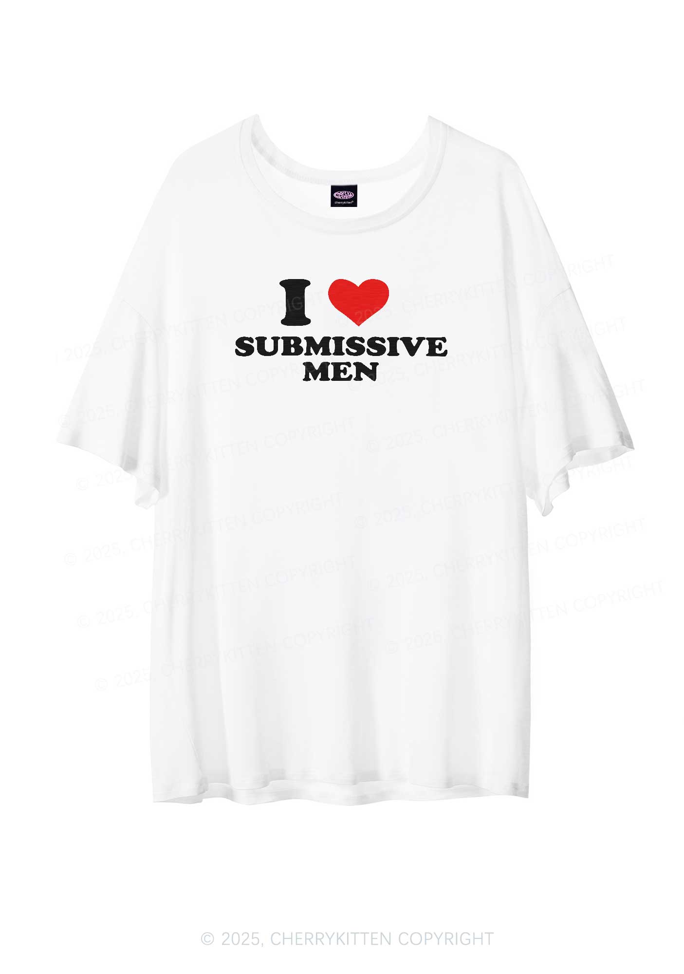 I Love S Men Y2K Sheer Boyfriend Tee Cherrykitten