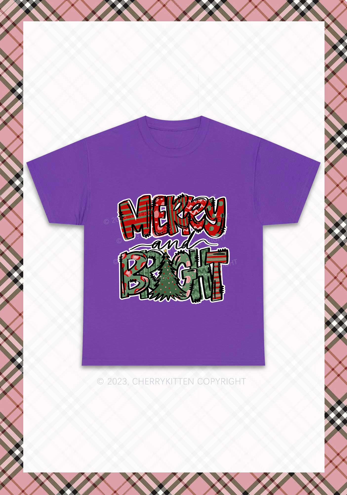 Merry And Bright Christmas Chunky Shirt Cherrykitten