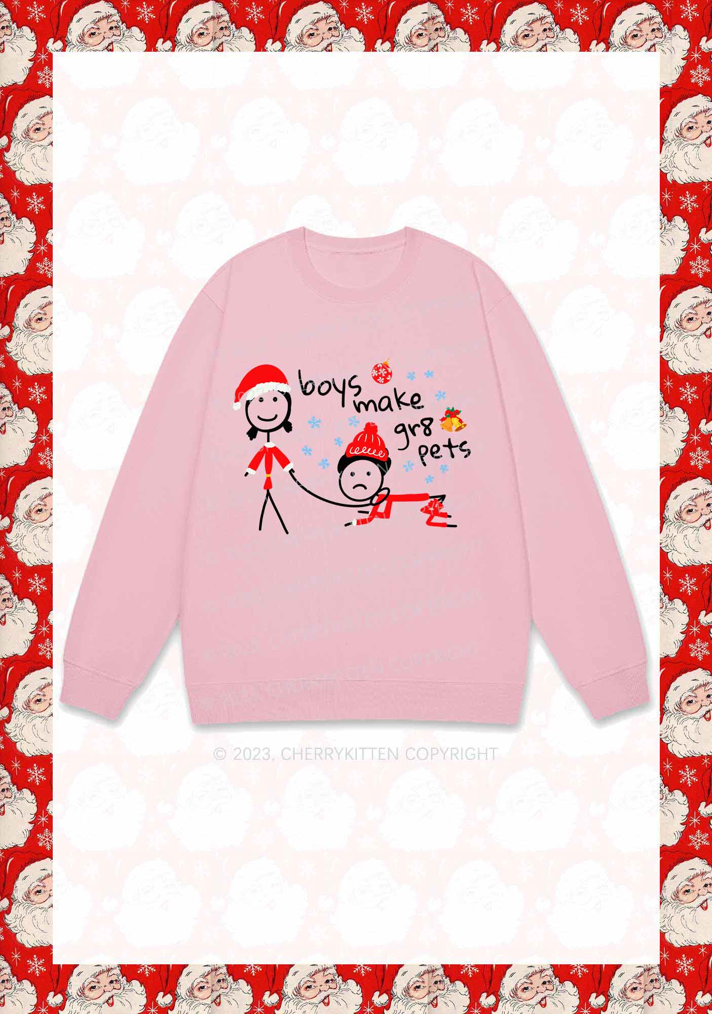 Boys Make Gr8 Pets Christmas Y2K Sweatshirt Cherrykitten