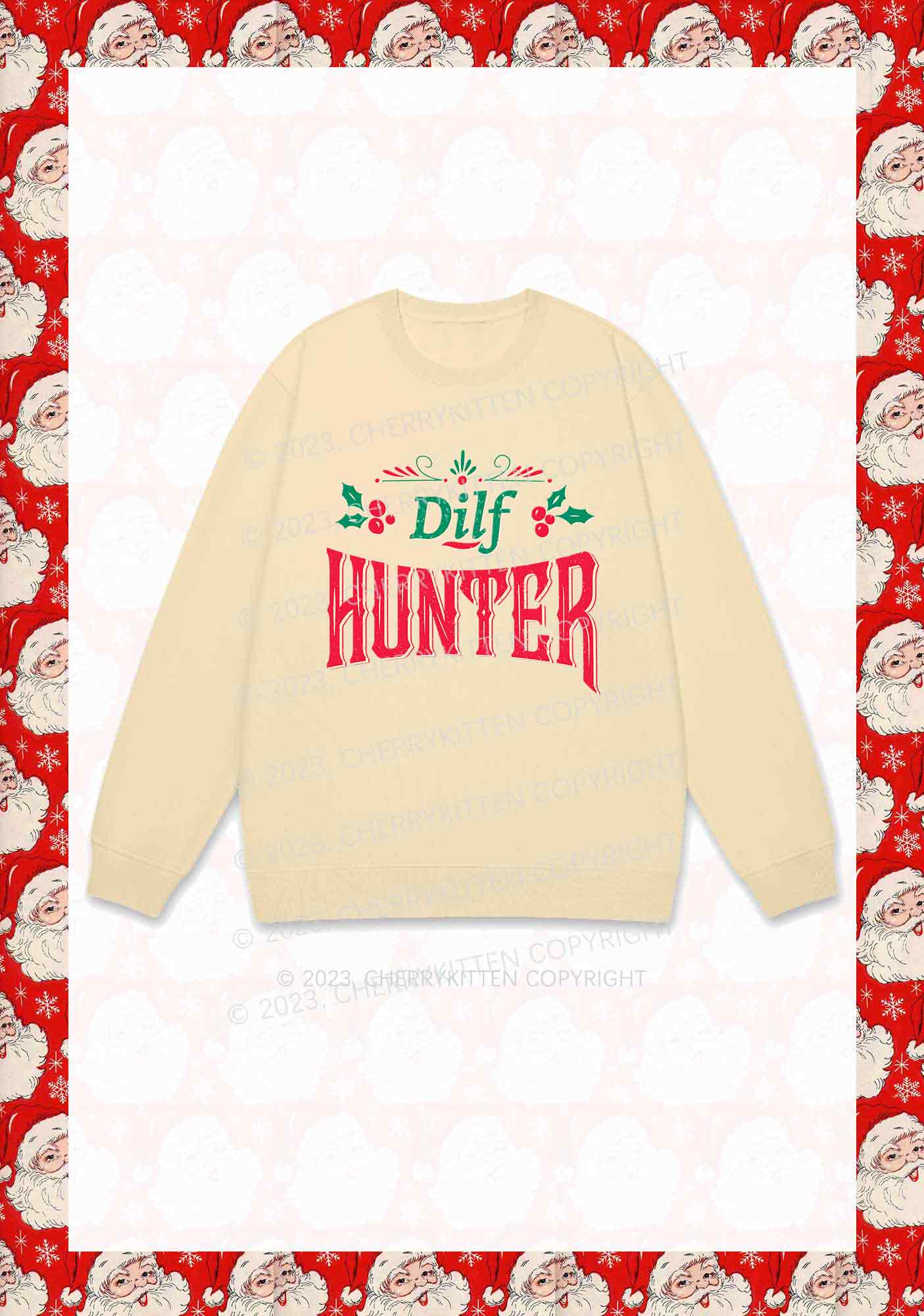Green Hunter Christmas Y2K Sweatshirt Cherrykitten