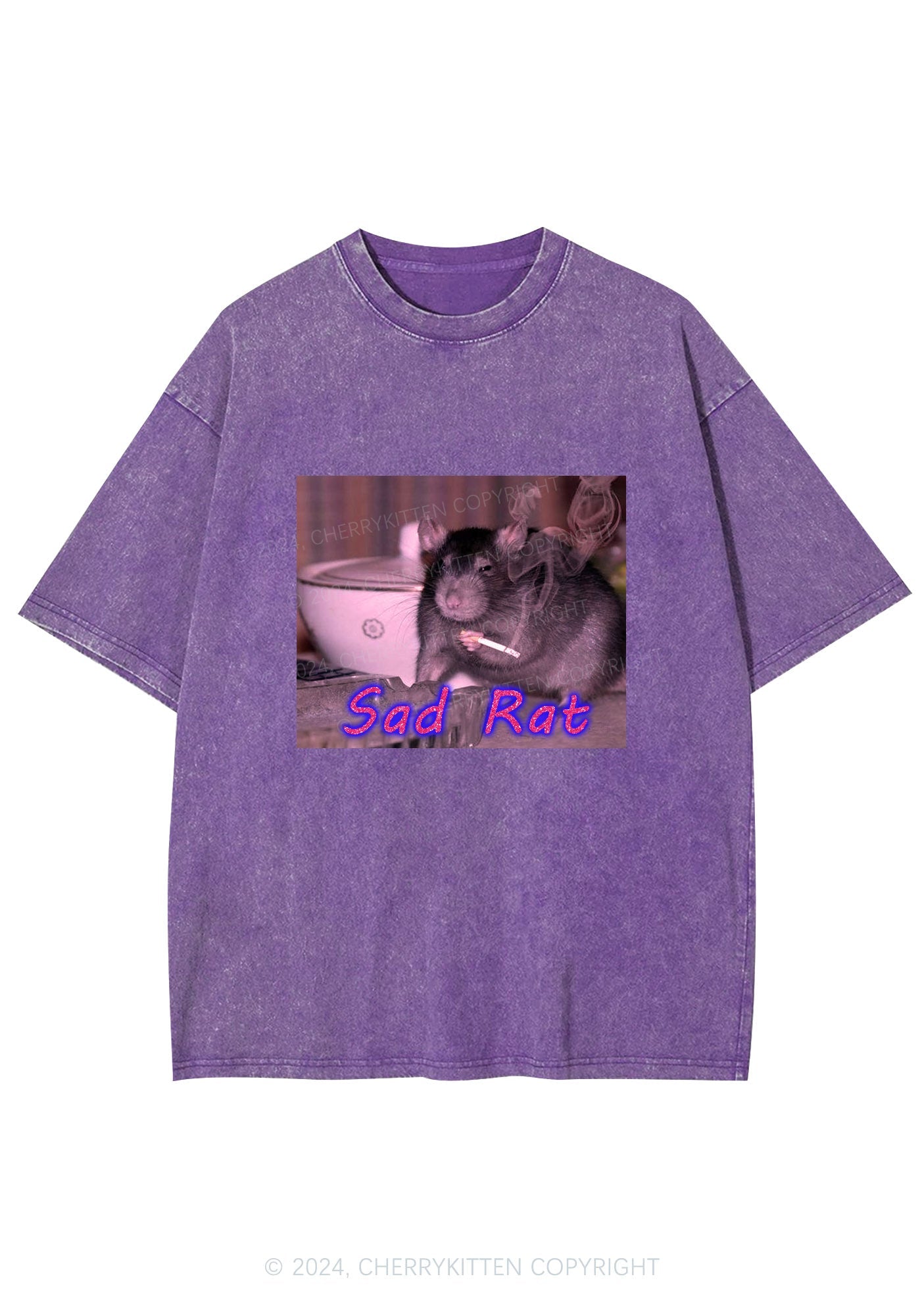 Sad Rat Y2K Washed Tee Cherrykitten