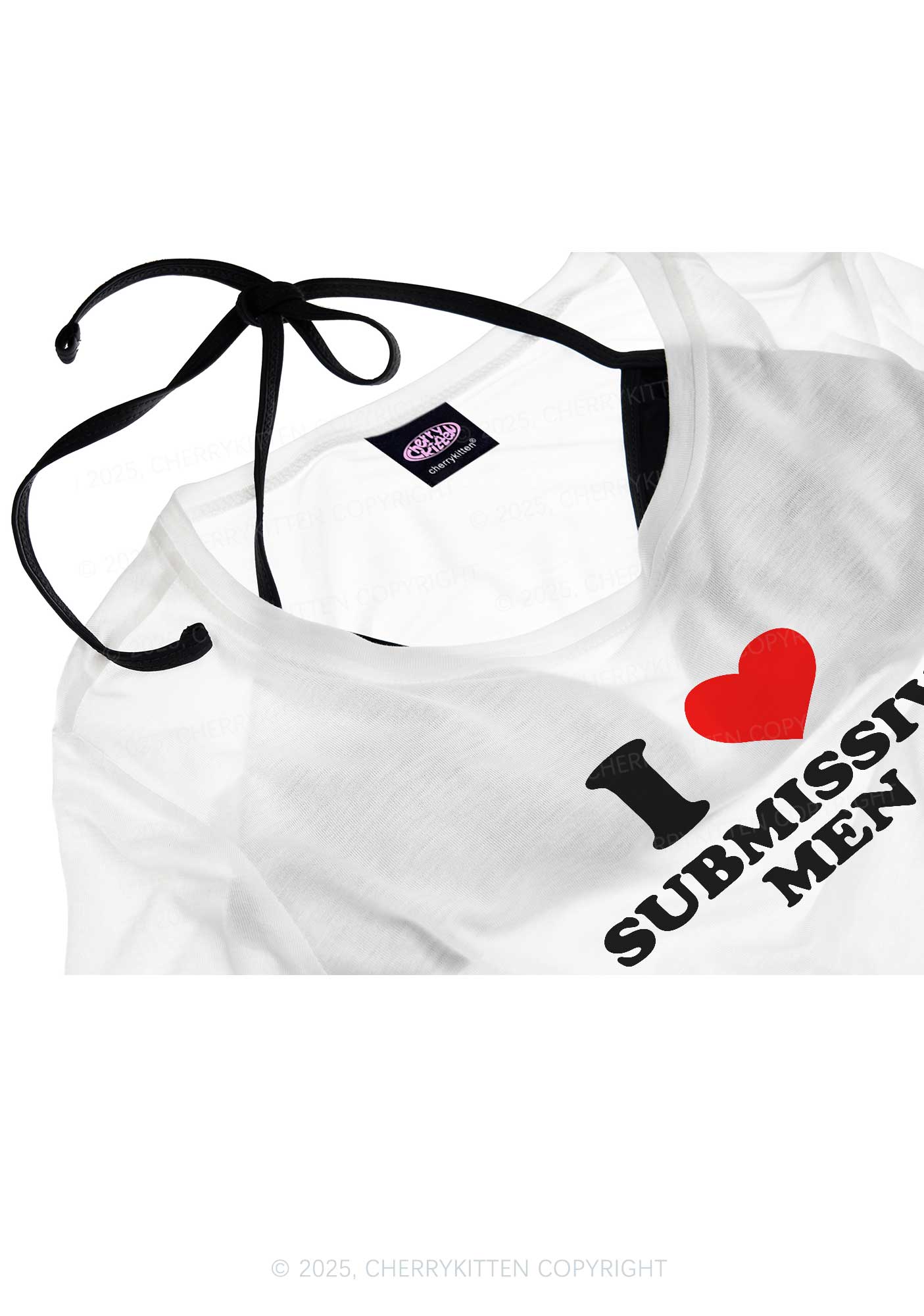 I Love S Men Y2K Sheer Crop Tee Cherrykitten