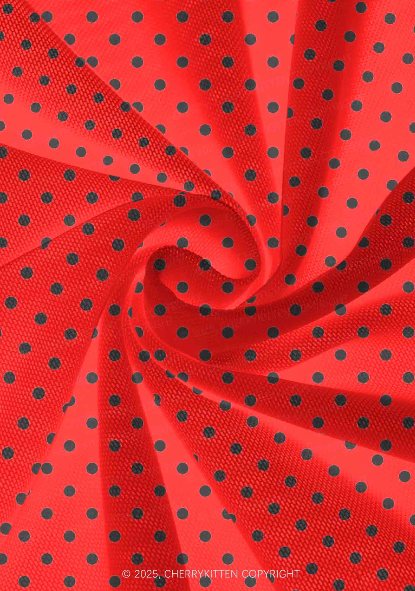 Black Dots On Red Valentine's Day Y2K Print Mini Layered Skirt Cherrykitten