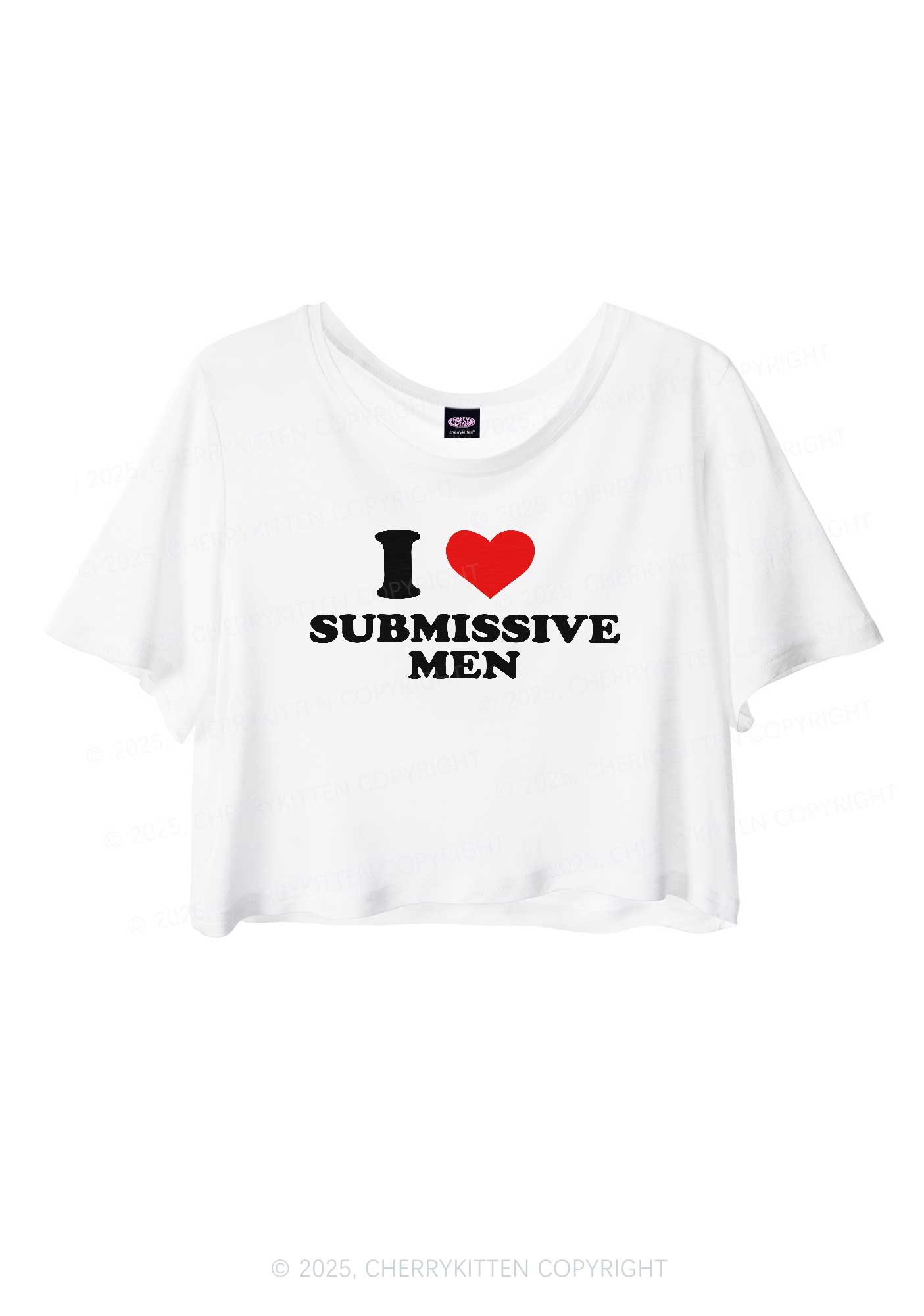 I Love S Men Y2K Sheer Crop Tee Cherrykitten