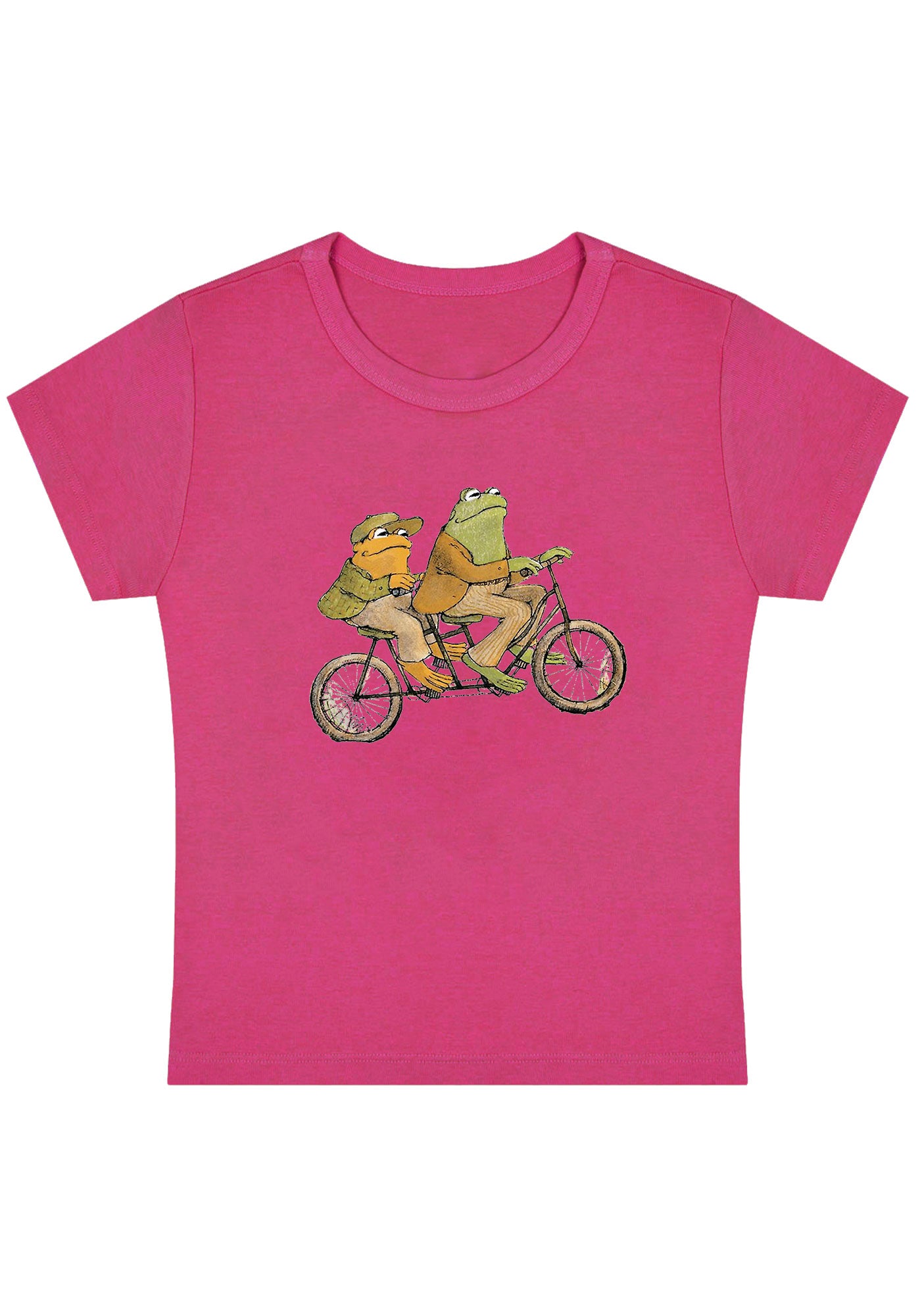Curvy Frogs Ride Bike Baby Tee