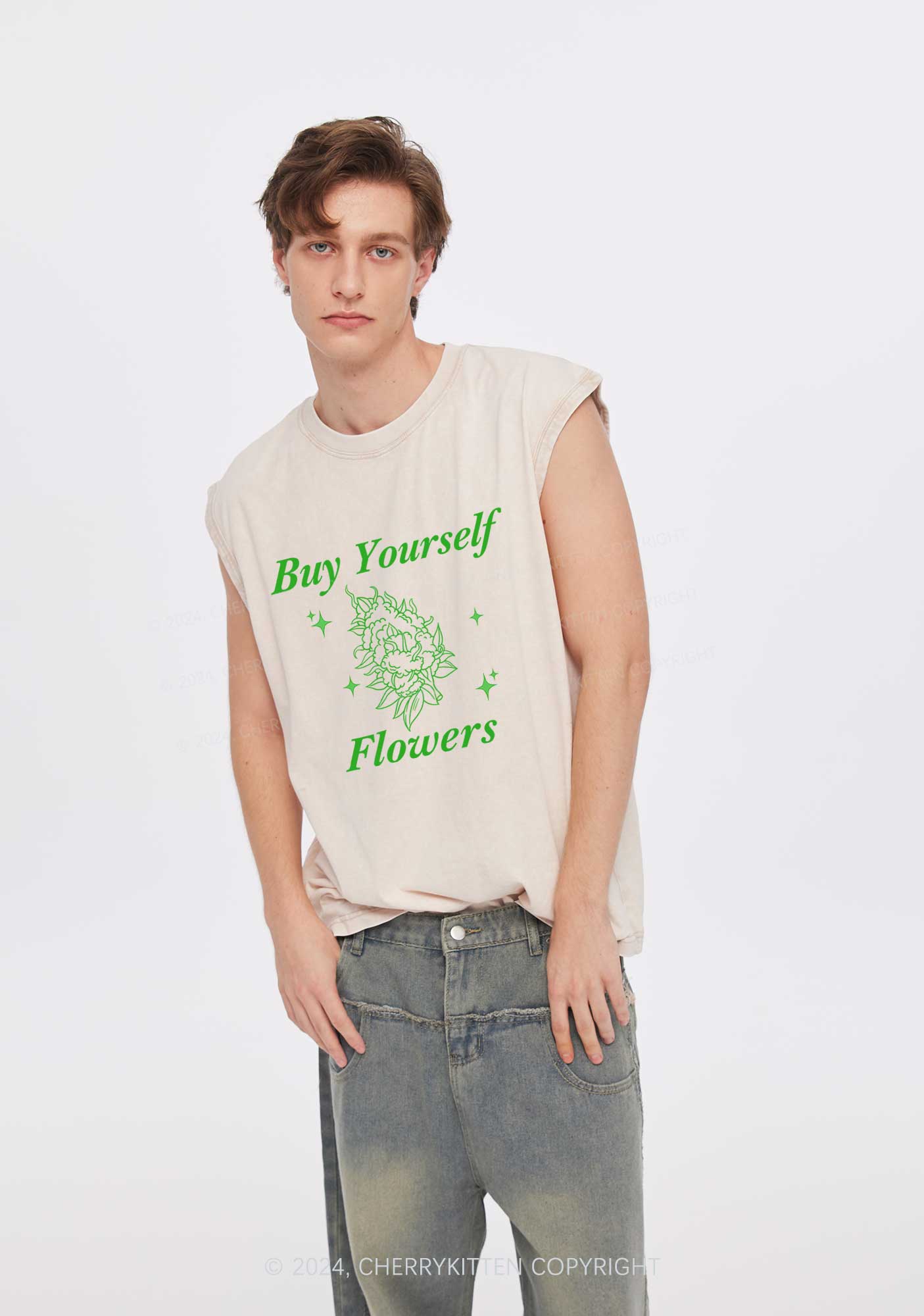 Buy Yourself Flowers Y2K Washed Tank Cherrykitten
