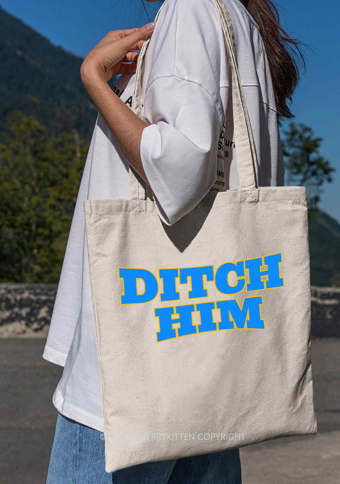 Ditch Him Pride Y2K Canvas Tote Bag Cherrykitten