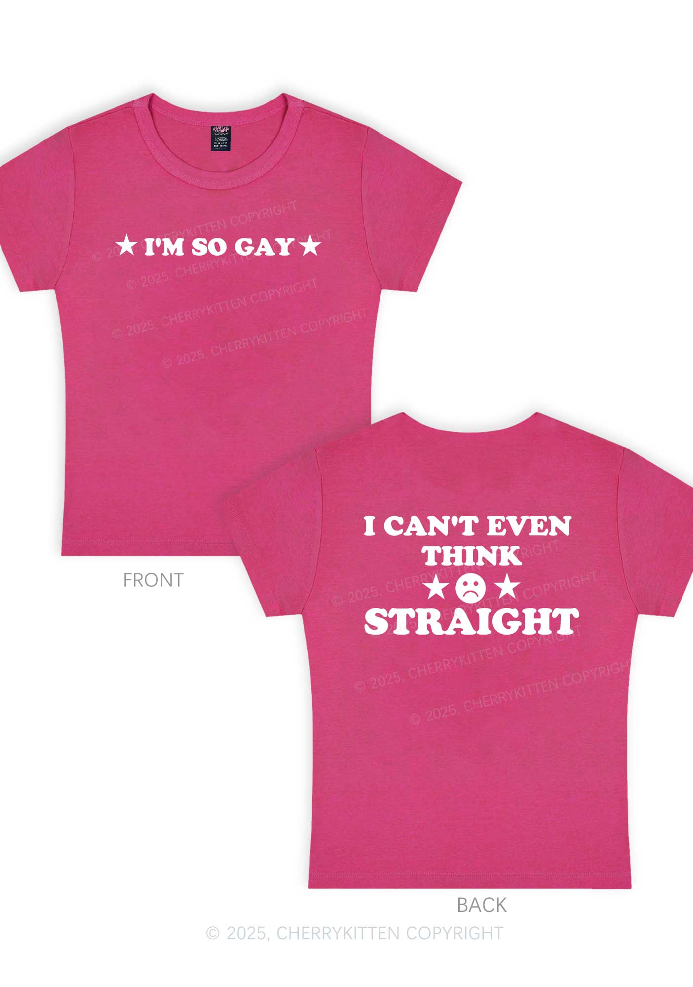 Im So Gay Two Sides Pride Y2K Baby Tee Cherrykitten