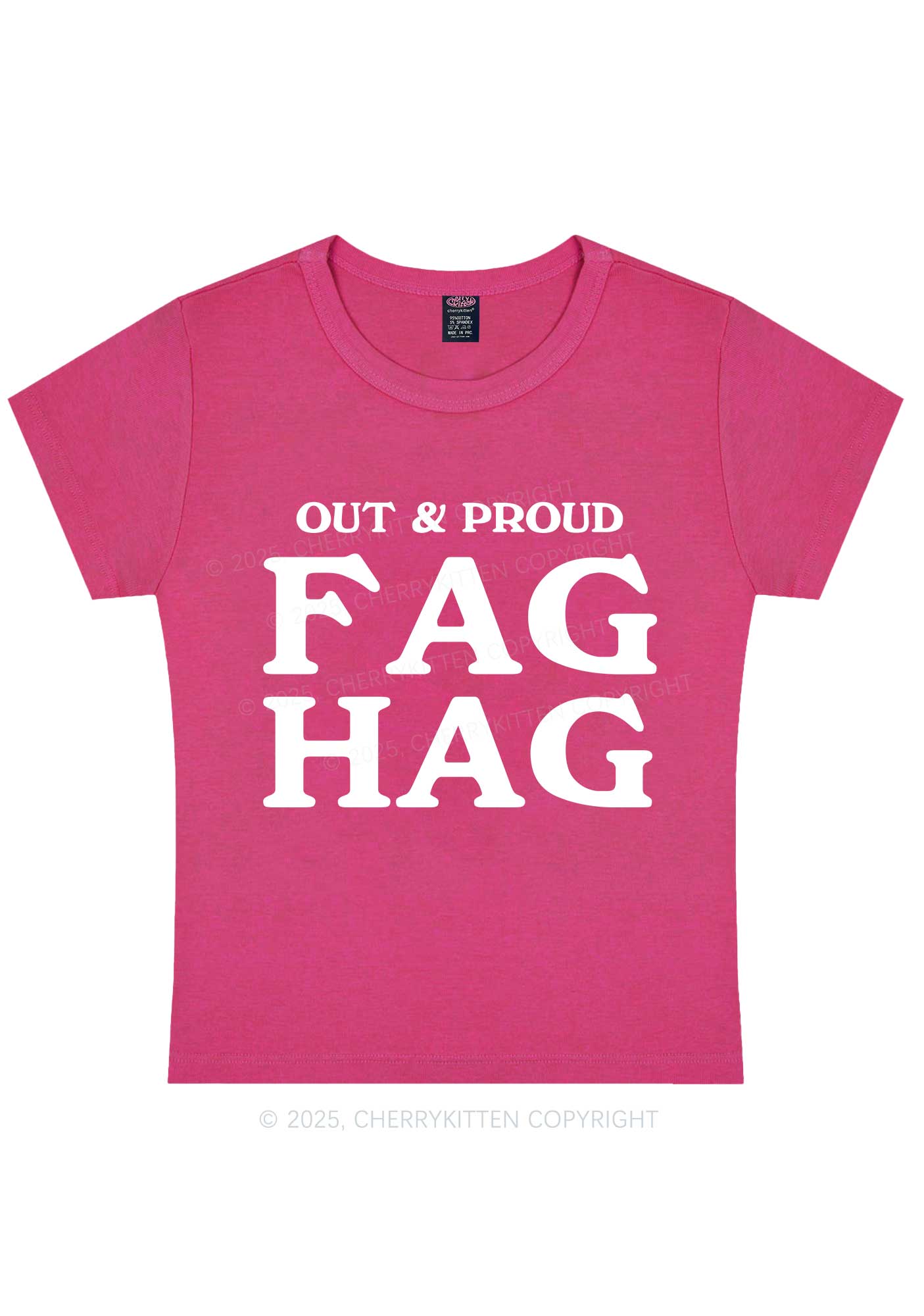 Fag Hag Pride Y2K Baby Tee Cherrykitten