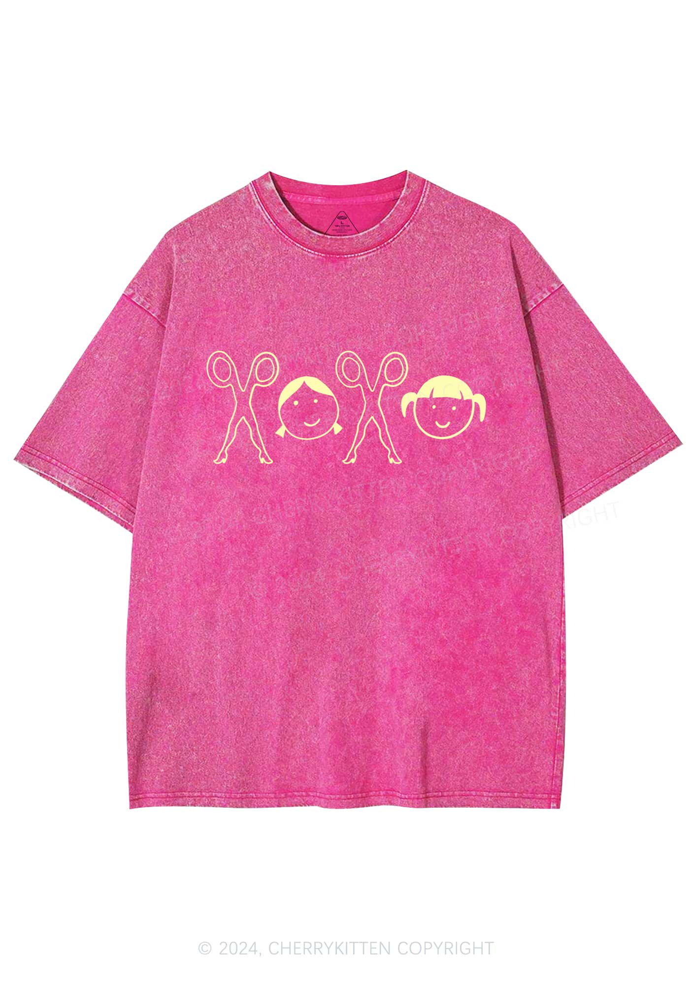 Girls XOXO Y2K Valentine's Day Washed Tee Cherrykitten