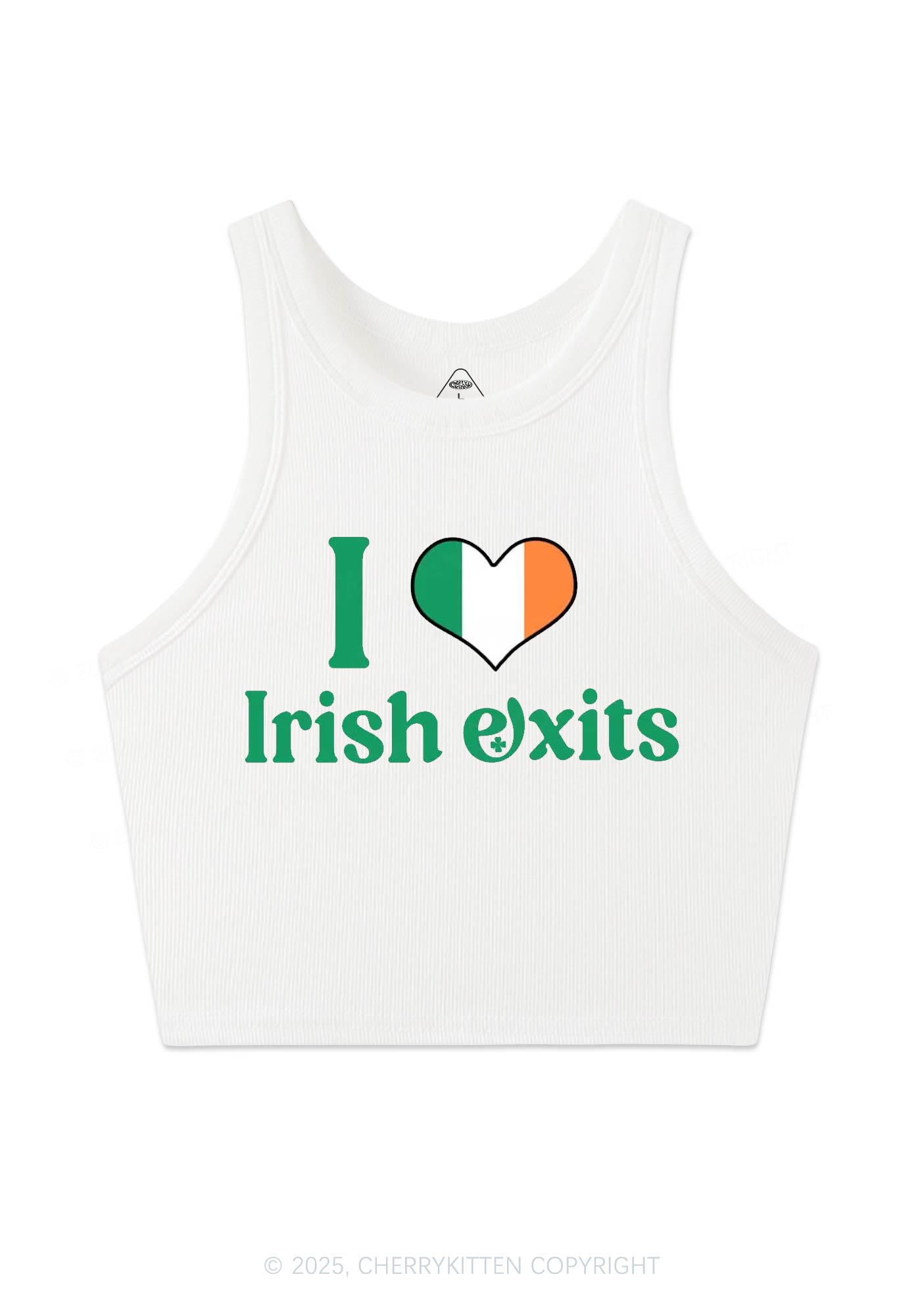 I Love Irish Exits St Patricks Y2K Crop Tank Top Cherrykitten