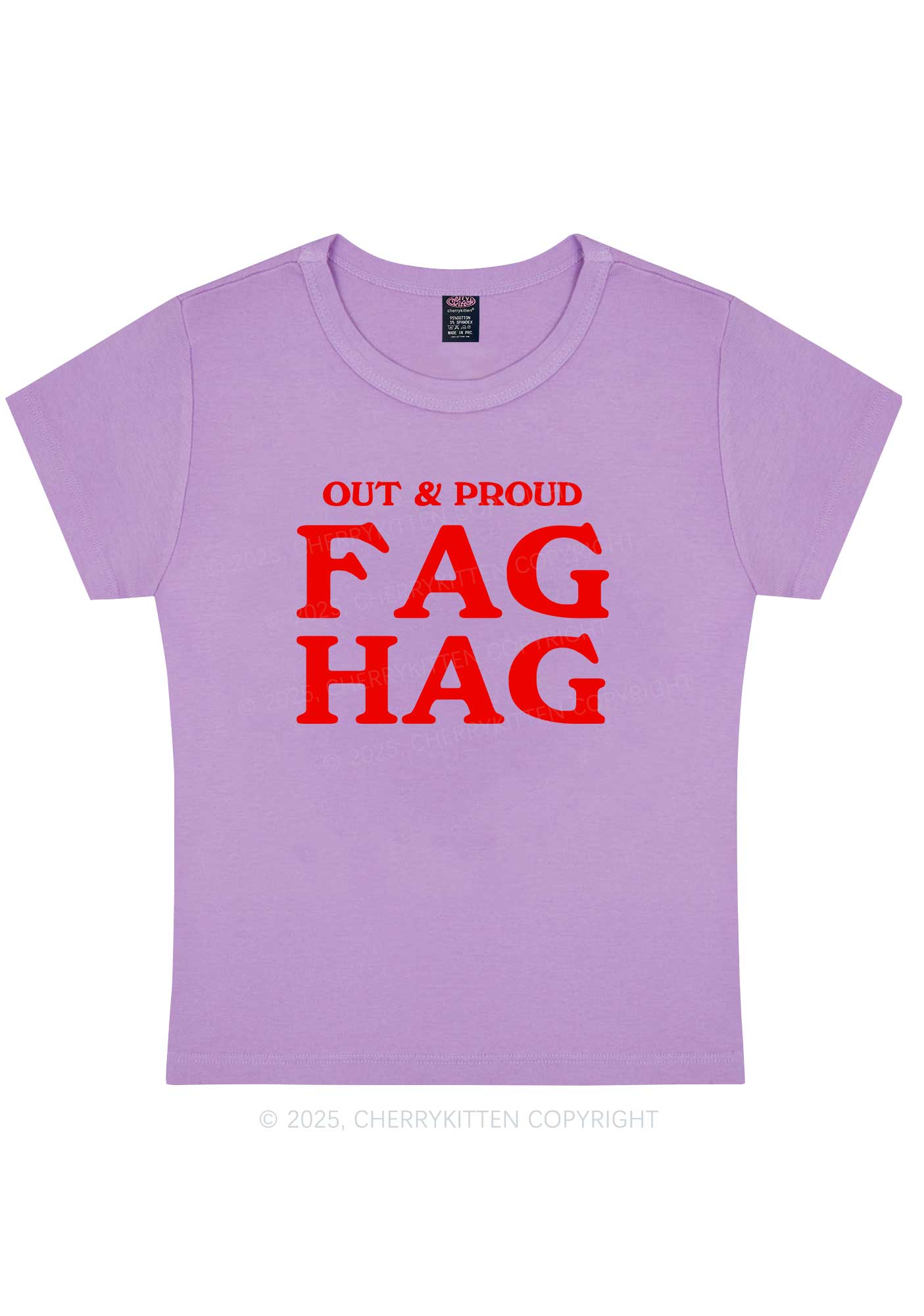 Fag Hag Pride Y2K Baby Tee Cherrykitten