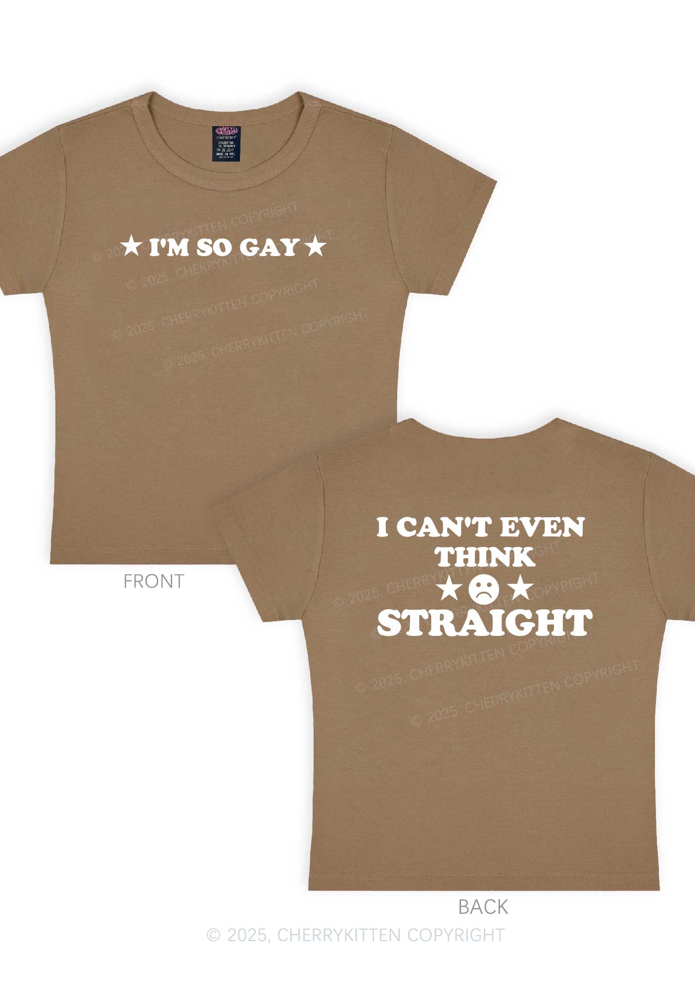 Im So Gay Two Sides Pride Y2K Baby Tee Cherrykitten