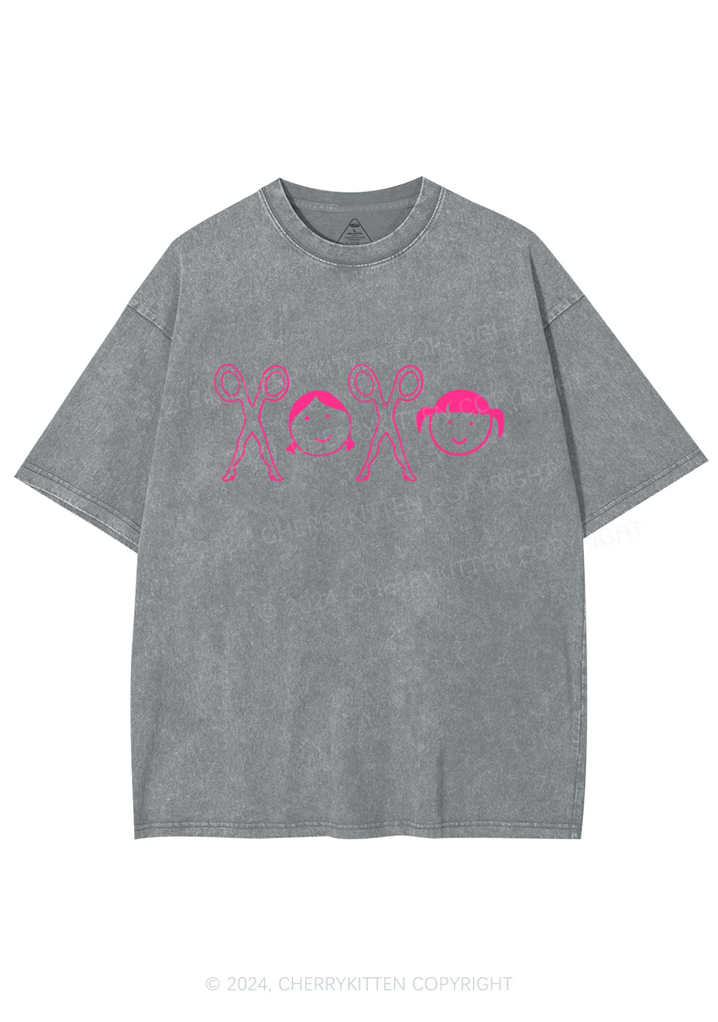 Girls XOXO Y2K Valentine's Day Washed Tee Cherrykitten